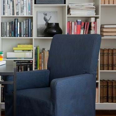 Henriksdal, Chair cover w/ armrests, long skirt pleat | Bemz