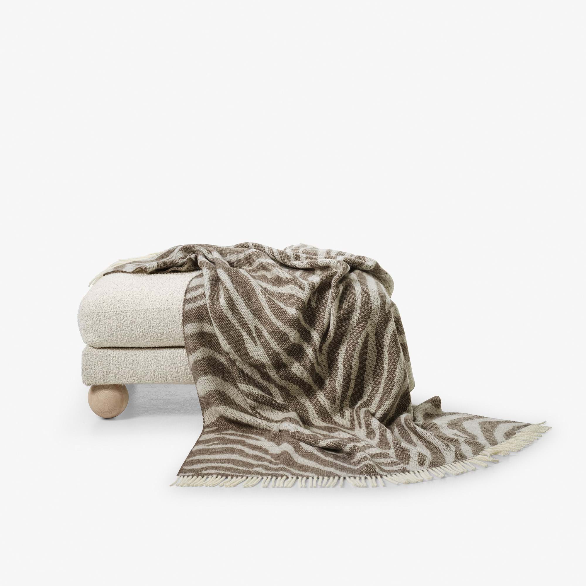 Wool blanket - Zebra - Brown Granite / Antique White - IC