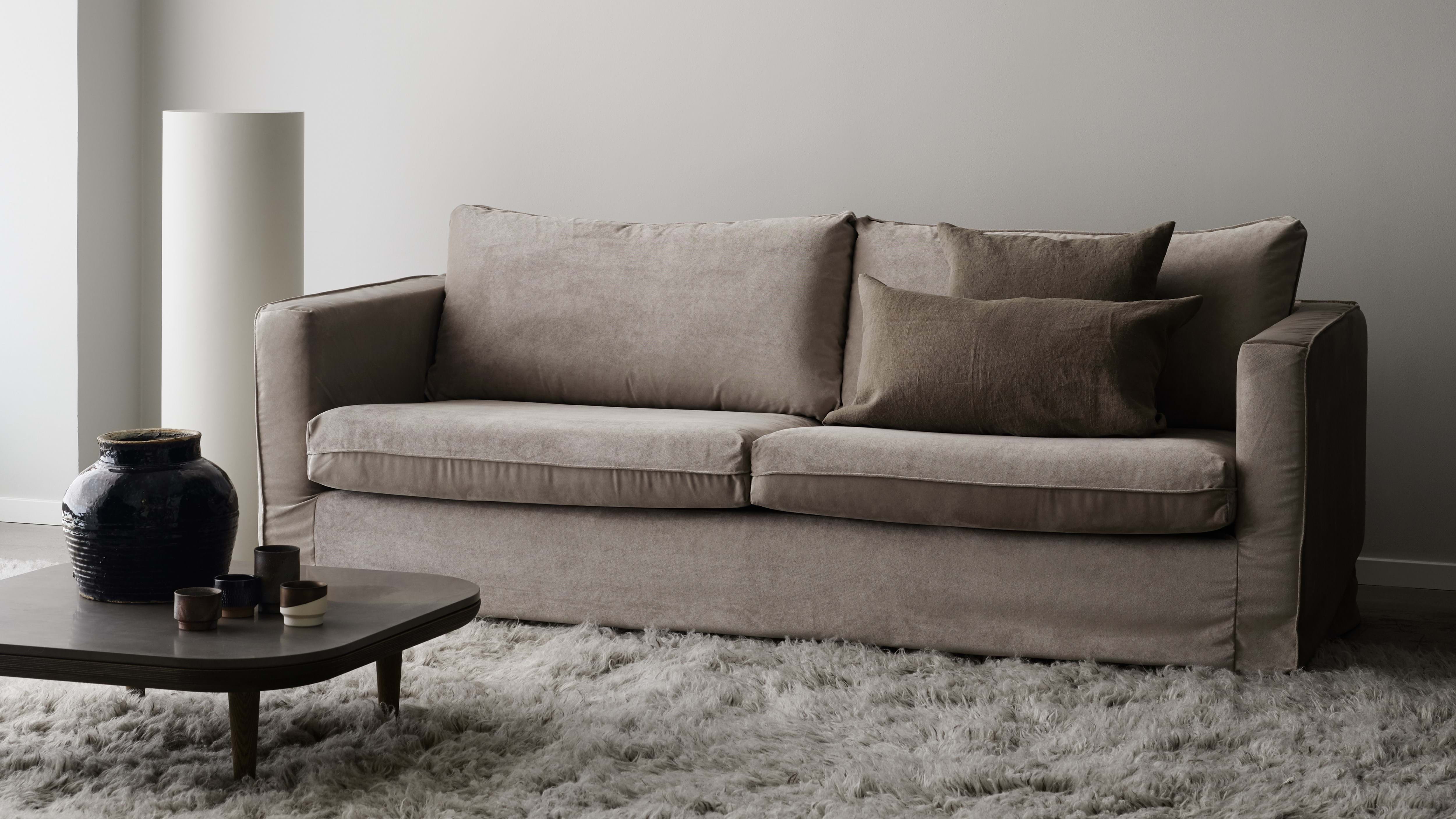 ikea karlstad tufted leather sofa