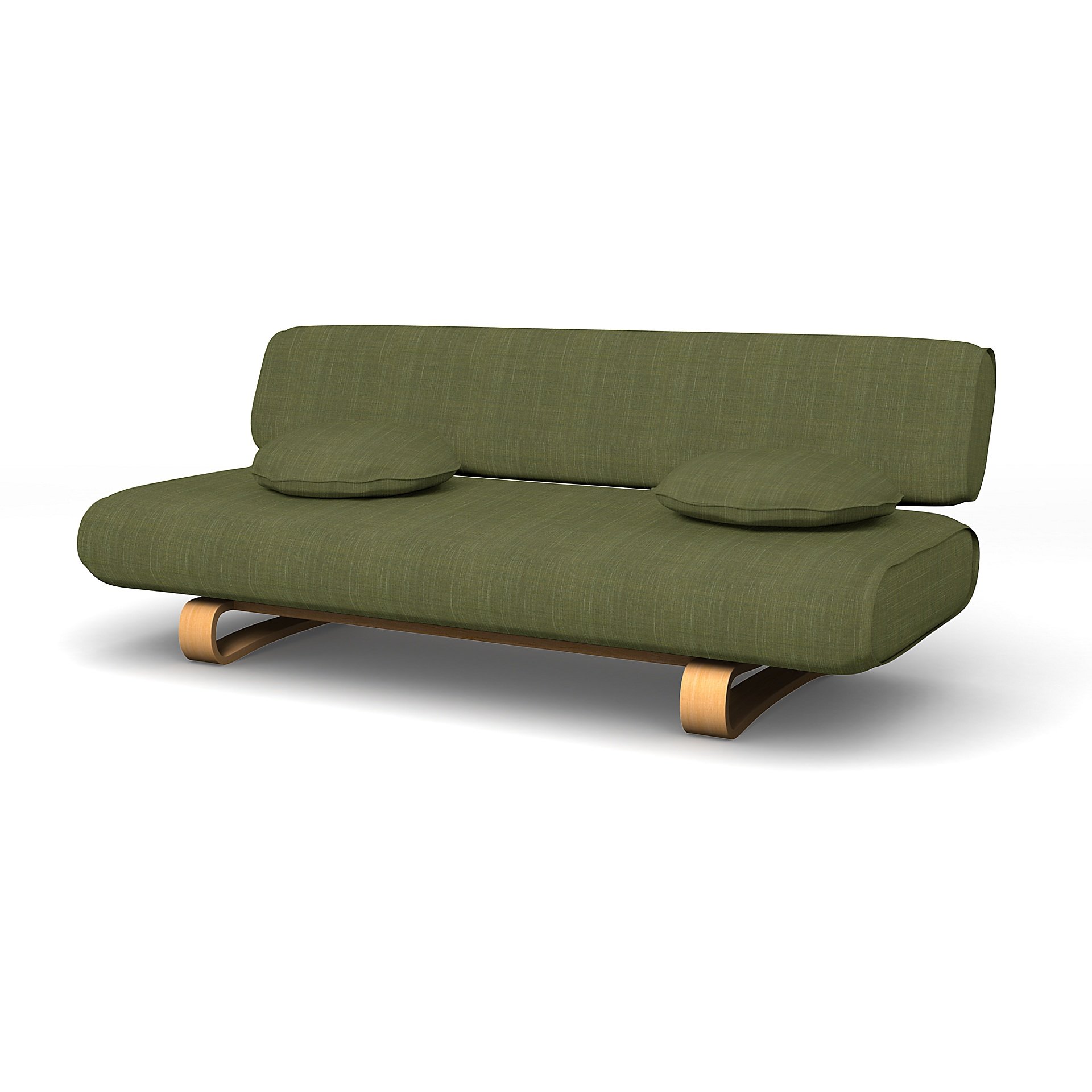 IKEA - Allerum Sofa Bed Cover, Moss Green, Boucle & Texture - Bemz