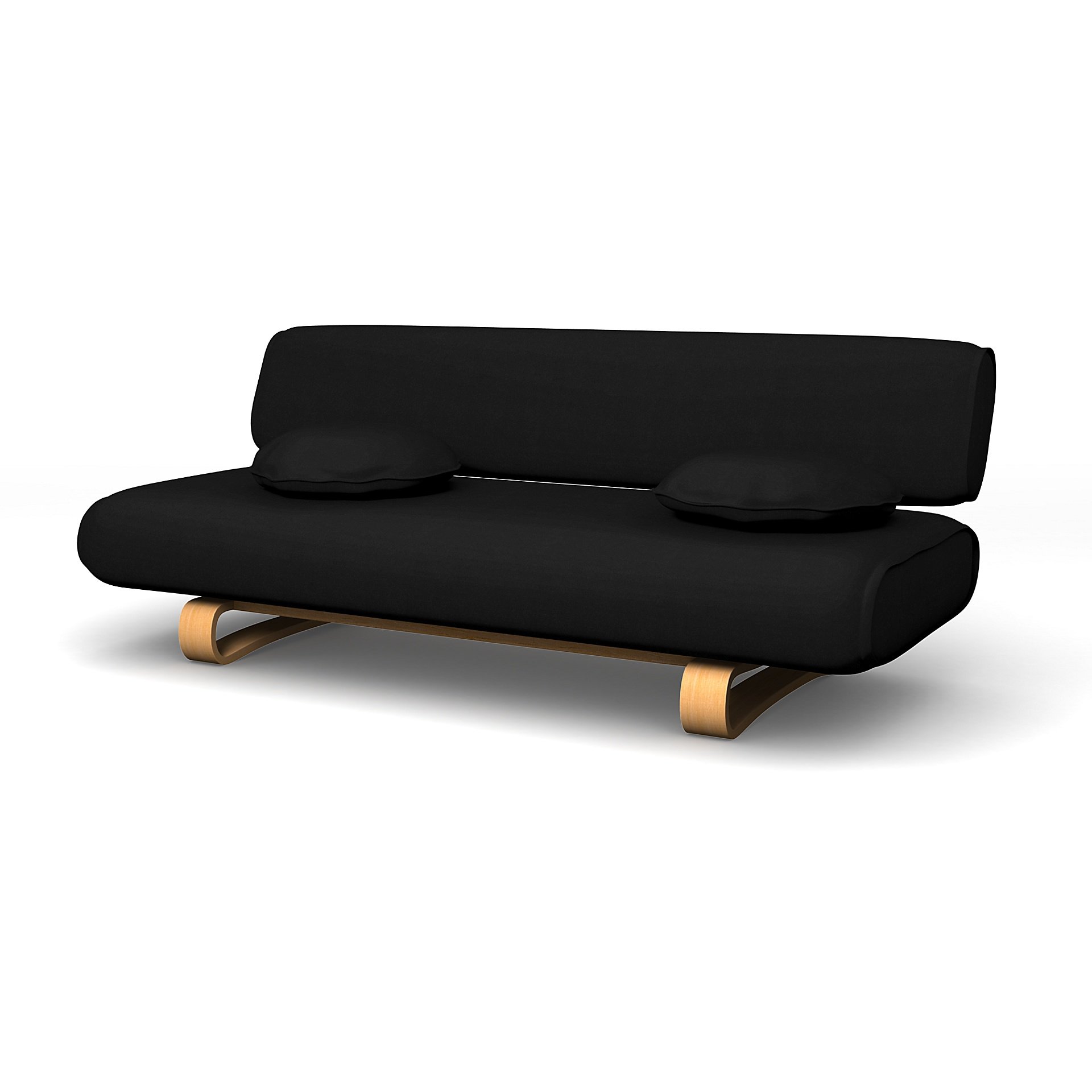 IKEA - Allerum Sofa Bed Cover, Black, Velvet - Bemz