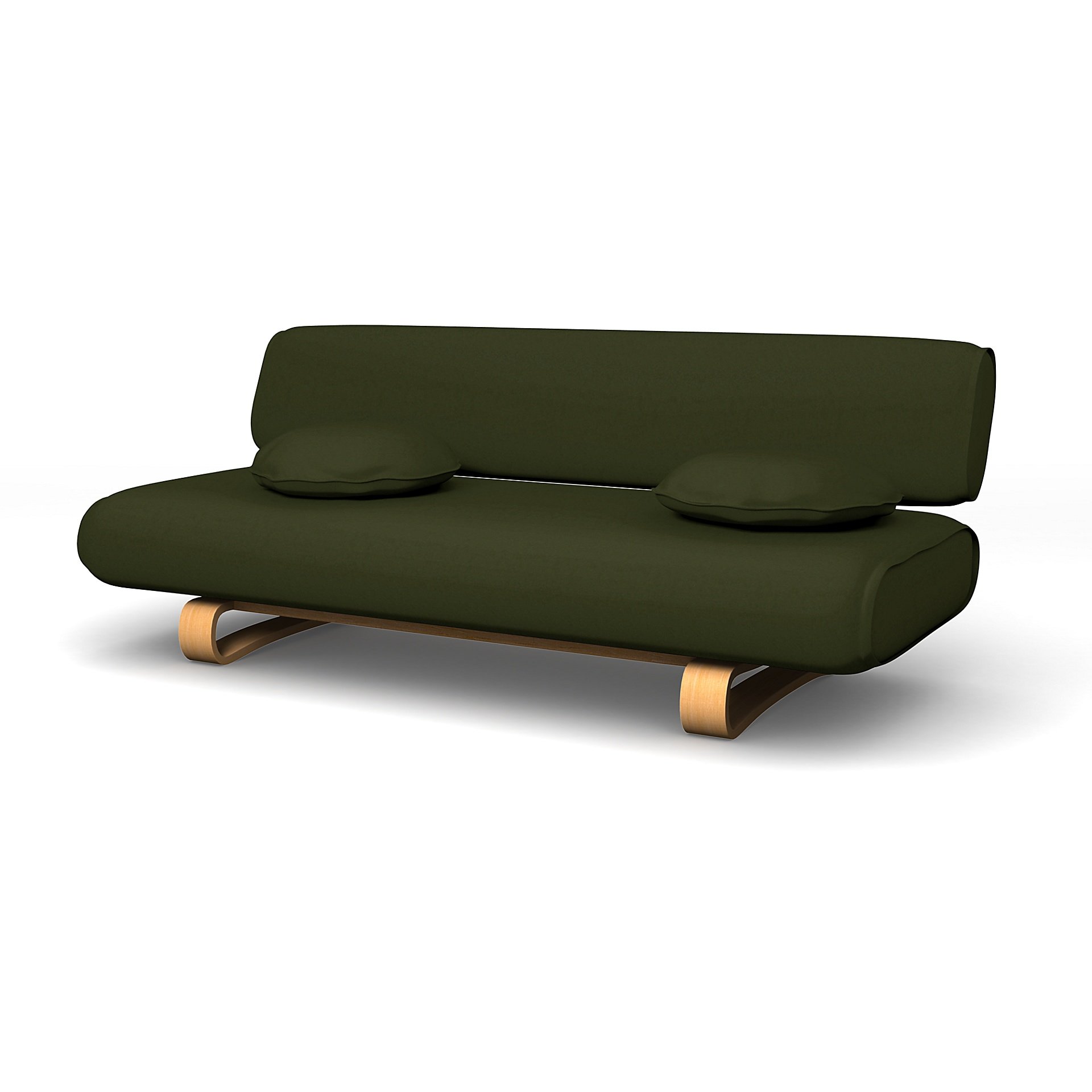 IKEA - Allerum Sofa Bed Cover, Moss, Velvet - Bemz