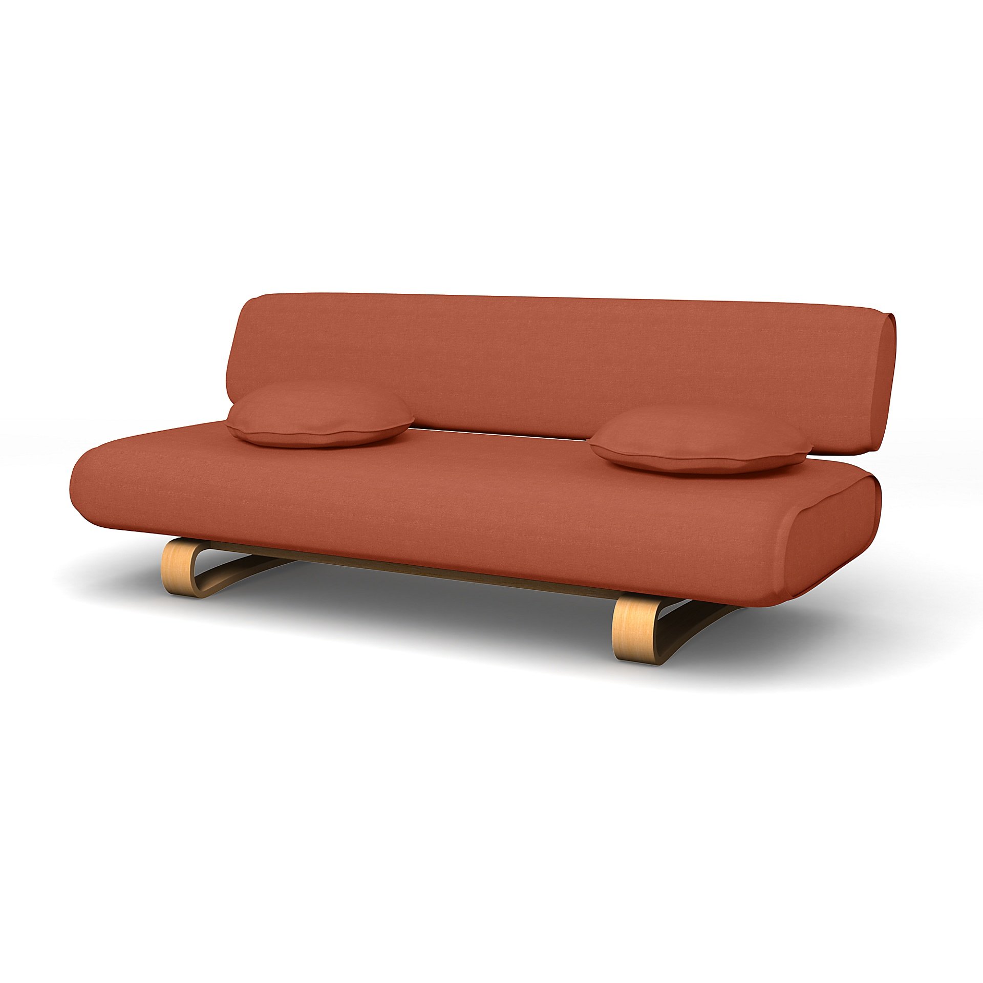 IKEA - Allerum Sofa Bed Cover, Burnt Orange, Linen - Bemz