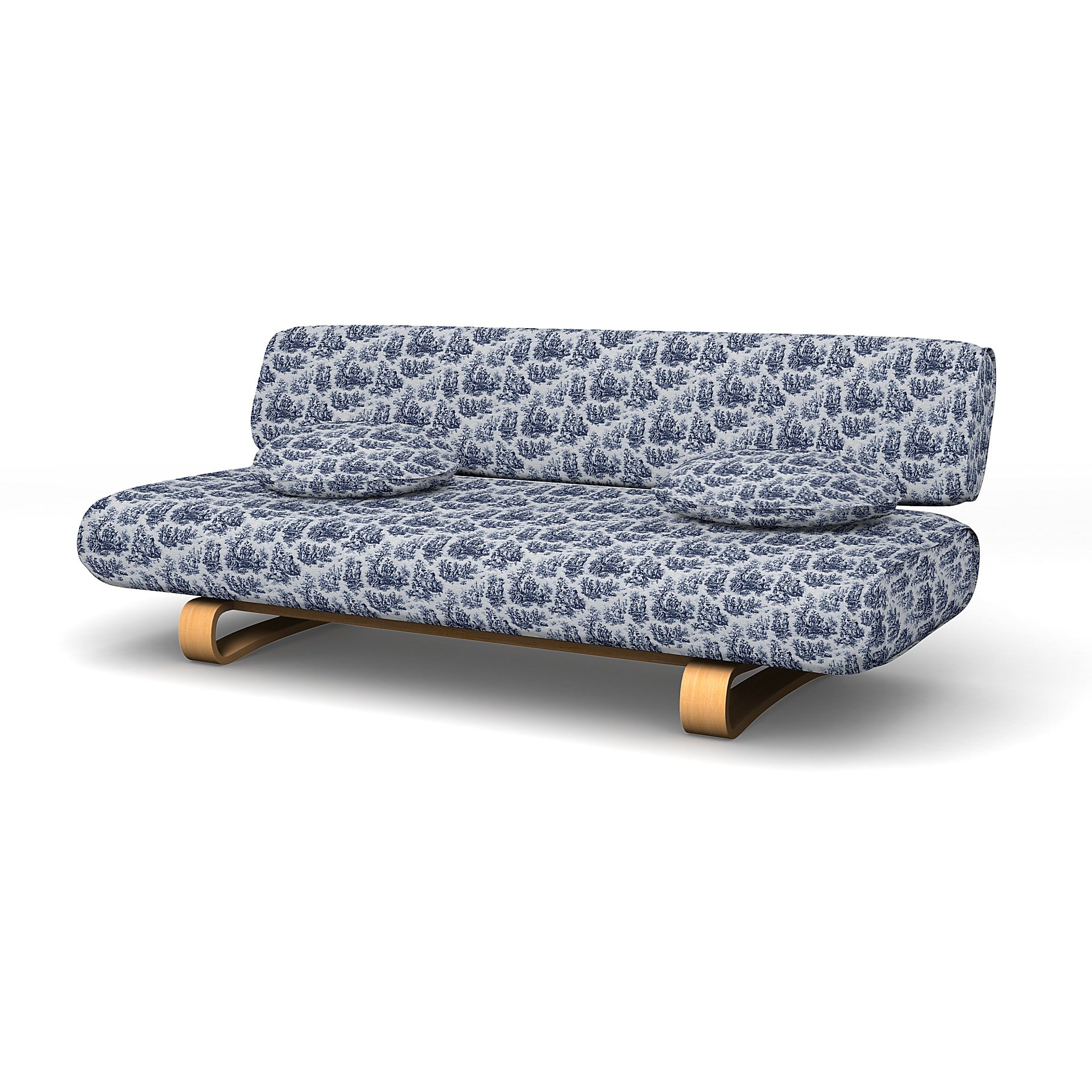 IKEA - Allerum Sofa Bed Cover, Dark Blue, Boucle & Texture - Bemz