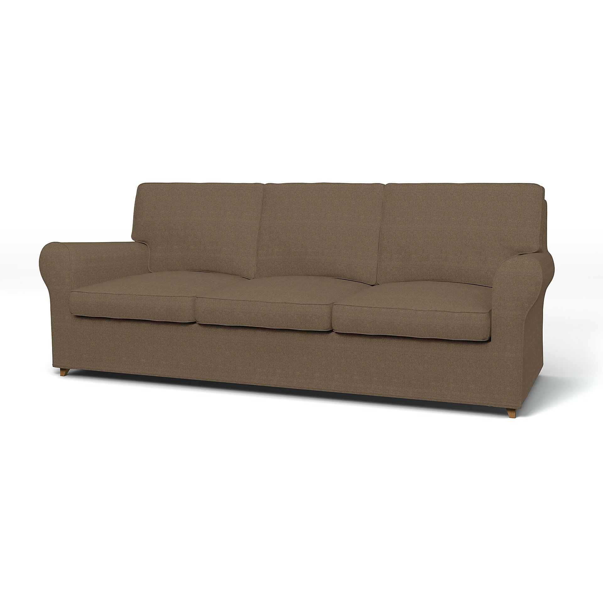 IKEA - Angby 3 Seater Sofa Cover, Dark Taupe, Boucle & Texture - Bemz