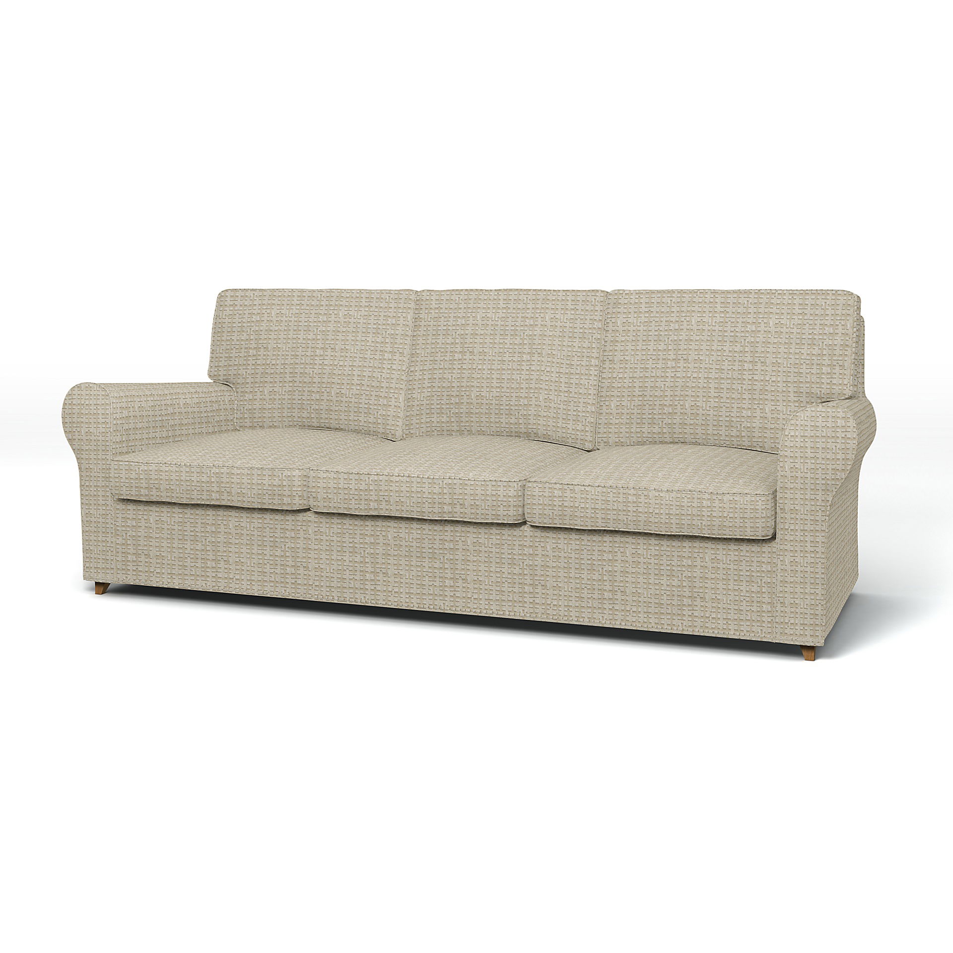 IKEA - Angby 3 Seater Sofa Cover, Cream, Velvet - Bemz