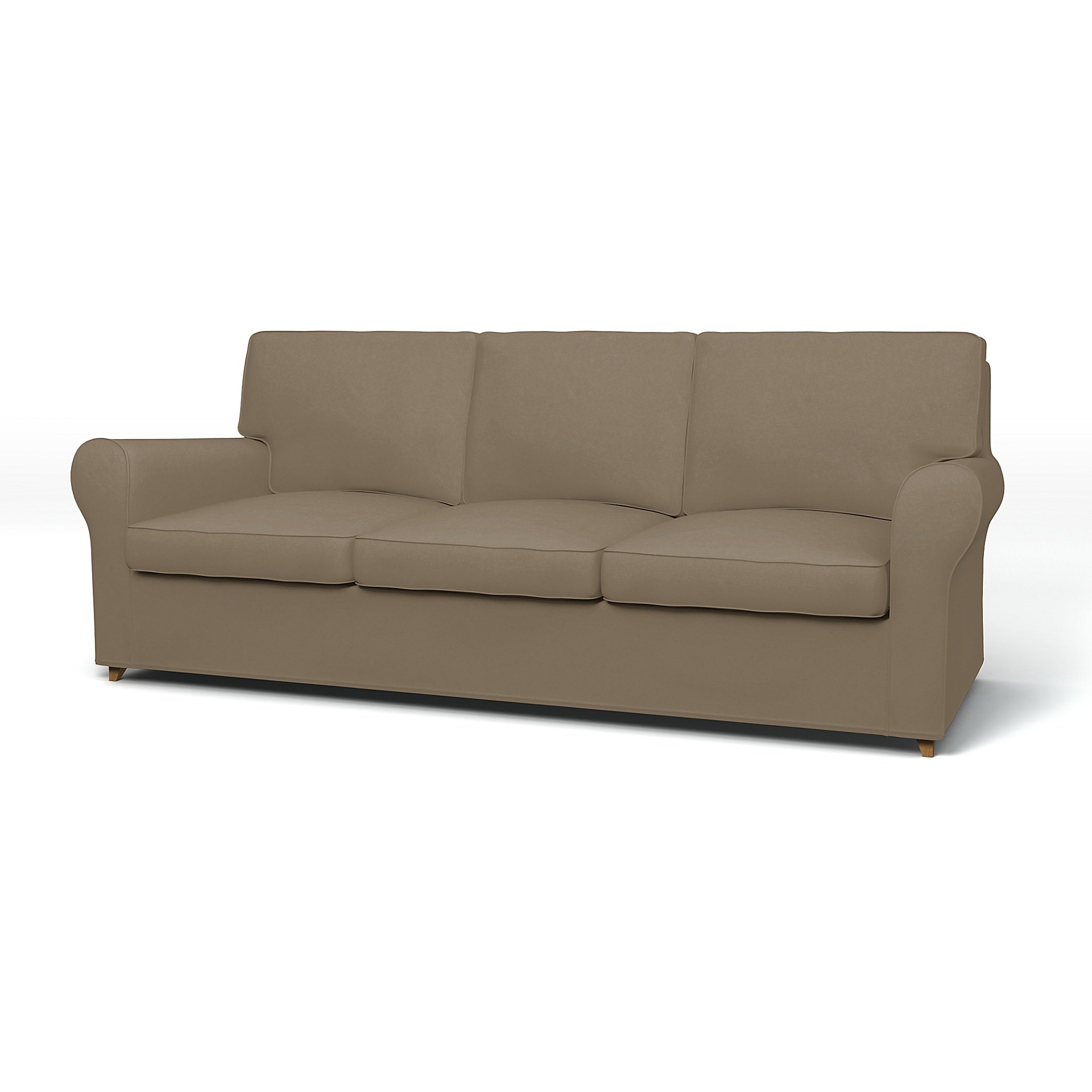 IKEA - Angby 3 Seater Sofa Cover, Taupe, Velvet - Bemz