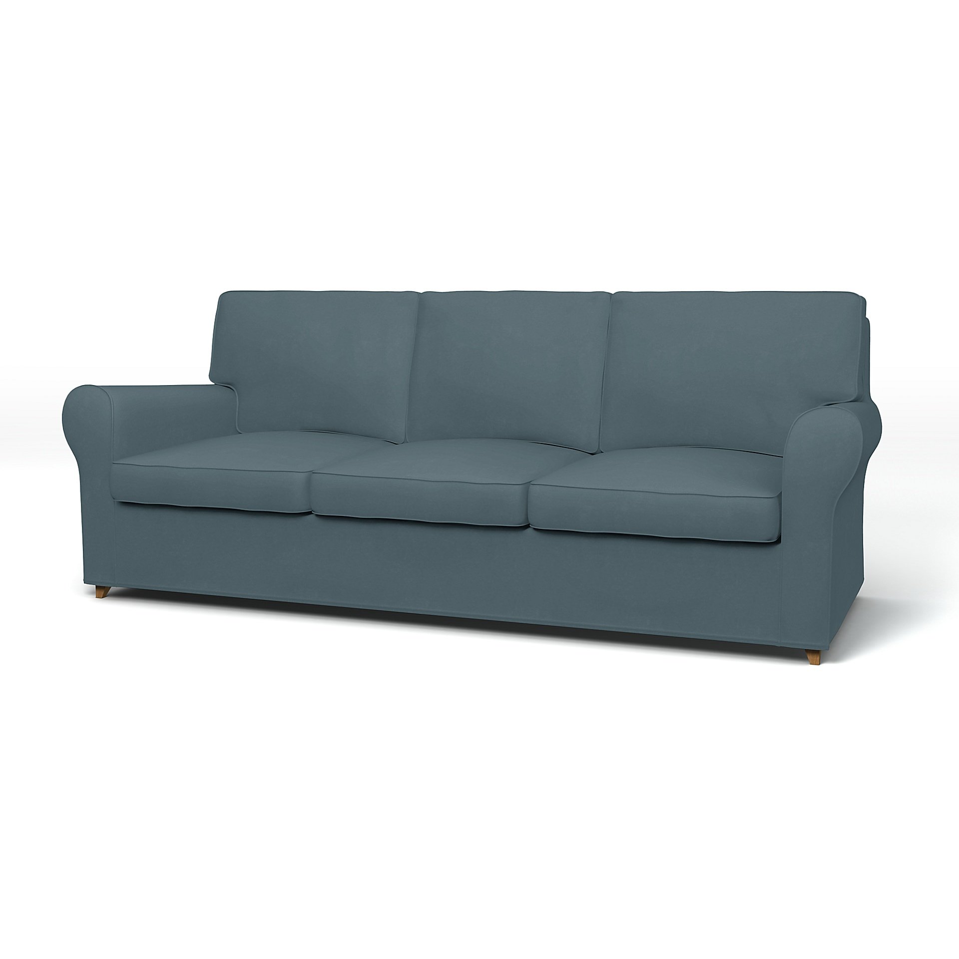 IKEA - Angby 3 Seater Sofa Cover, Duck Egg, Velvet - Bemz