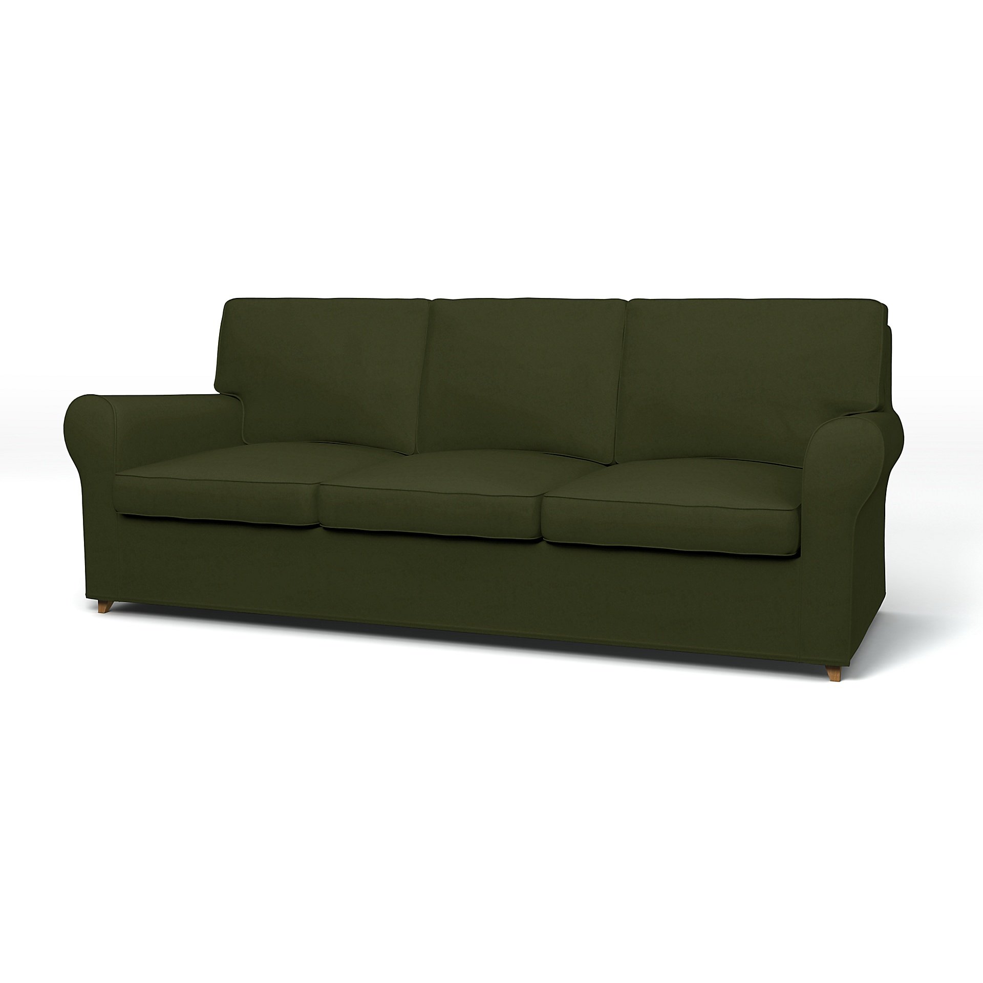 IKEA - Angby 3 Seater Sofa Cover, Moss, Velvet - Bemz
