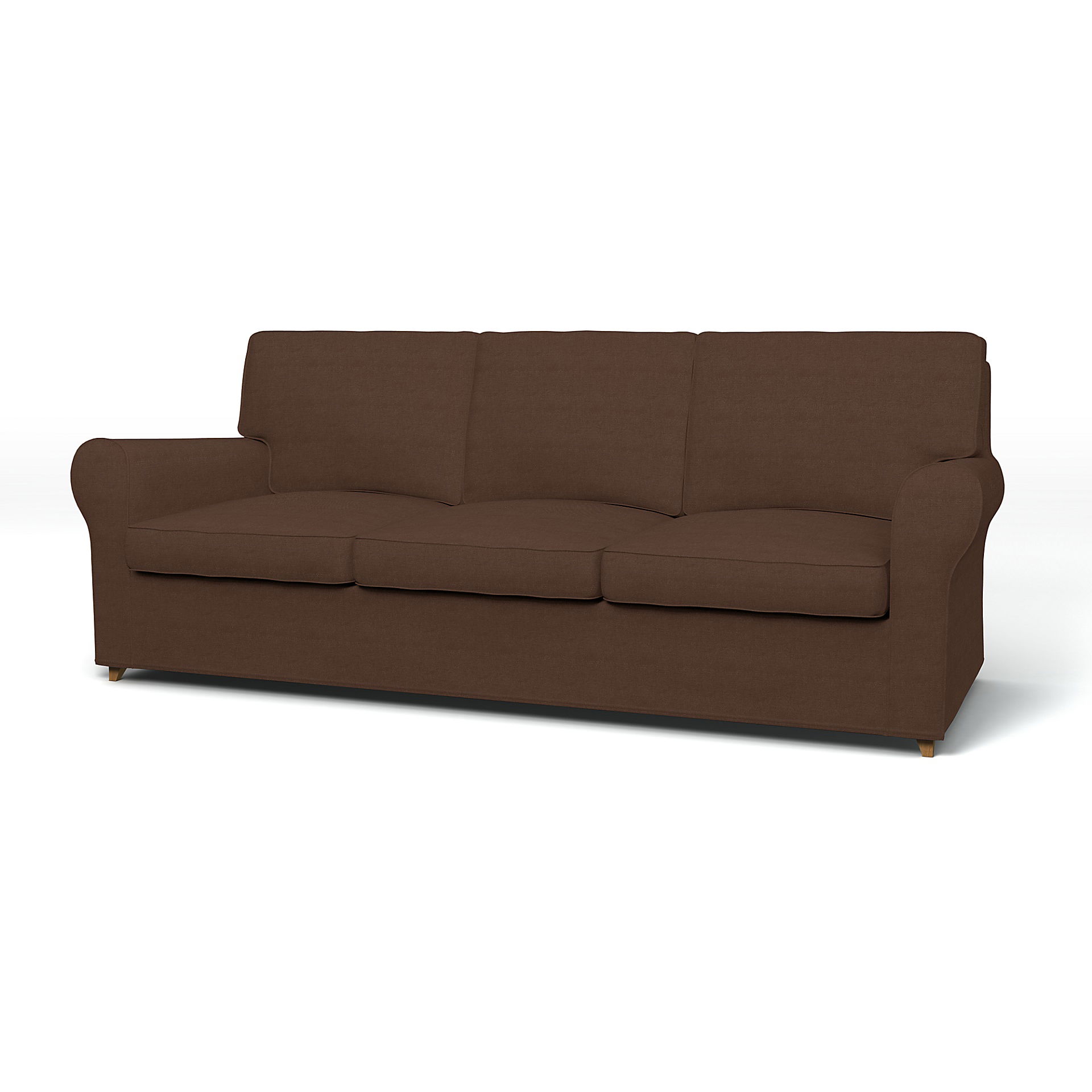 IKEA - Ängby 3 Seater Sofa Cover, Chocolate, Linen - Bemz