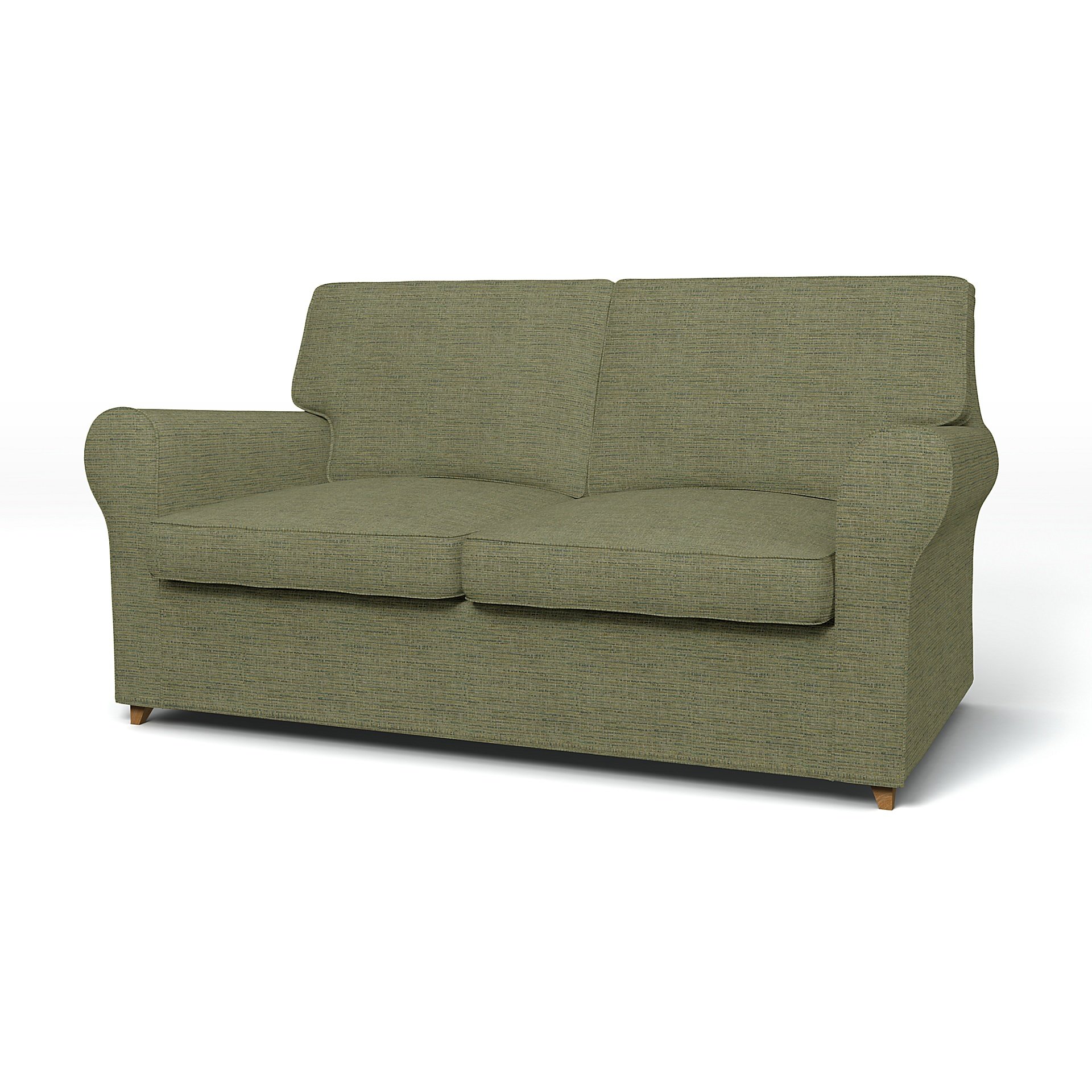 IKEA - Angby 2 Seater Sofa Cover, Meadow Green, Boucle & Texture - Bemz