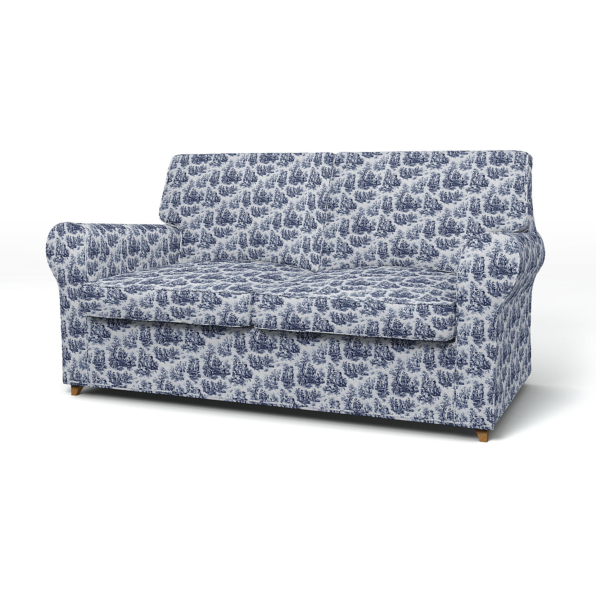 IKEA - Överdrag till Ängby 2-sitssoffa, Dark Blue, BOUCLÉ & TEXTUR - Bemz