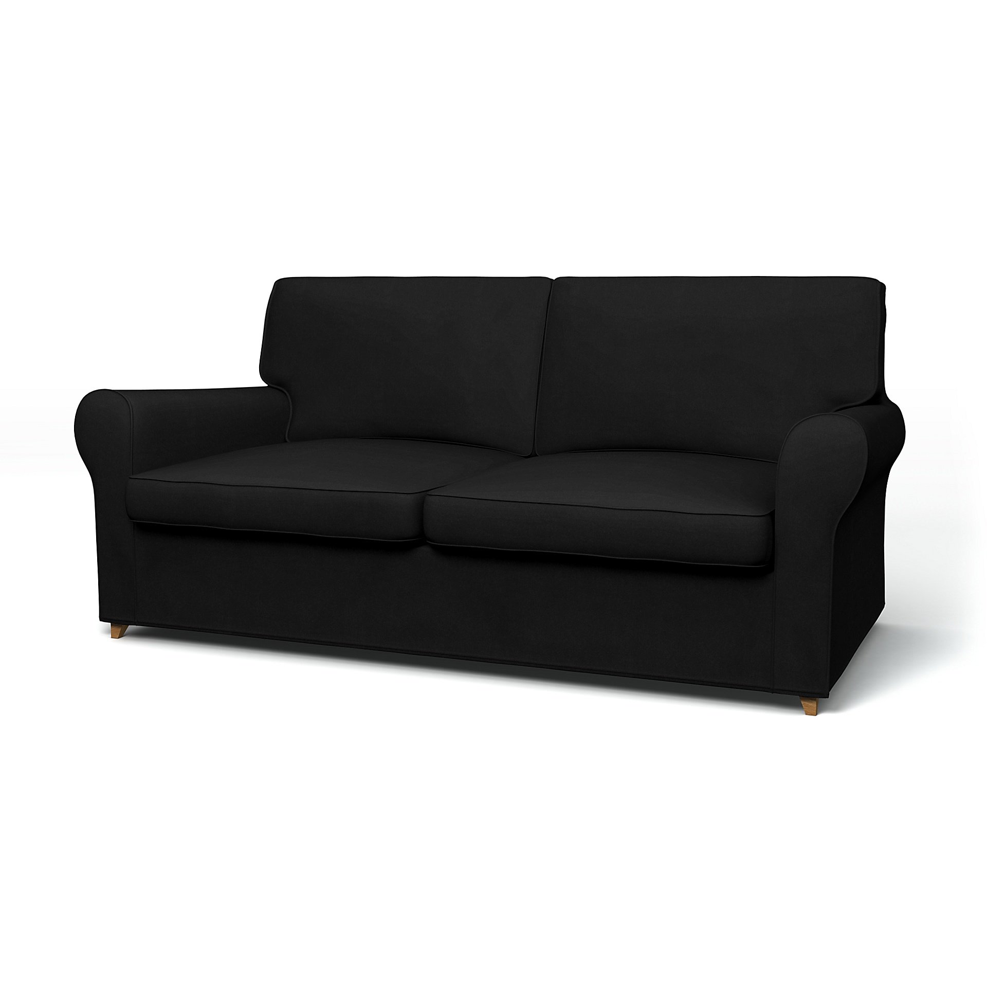IKEA - Angby Sofa Bed Cover, Black, Velvet - Bemz