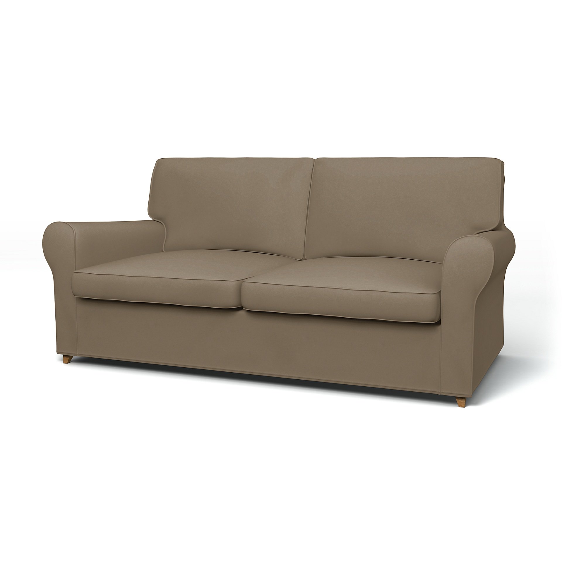 IKEA - Angby Sofa Bed Cover, Taupe, Velvet - Bemz