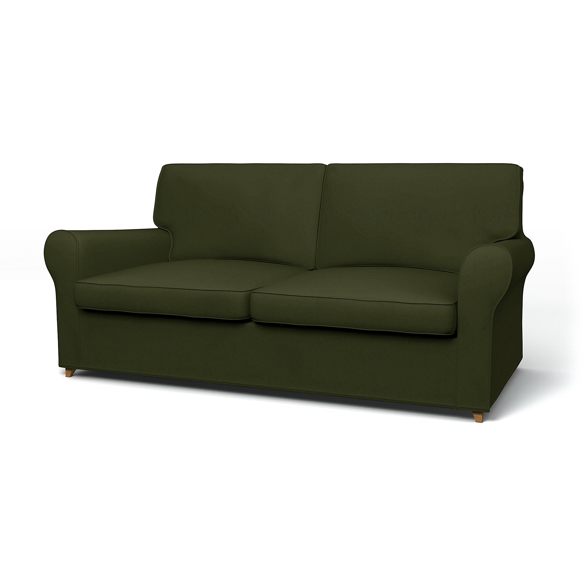 IKEA - Angby Sofa Bed Cover, Moss, Velvet - Bemz