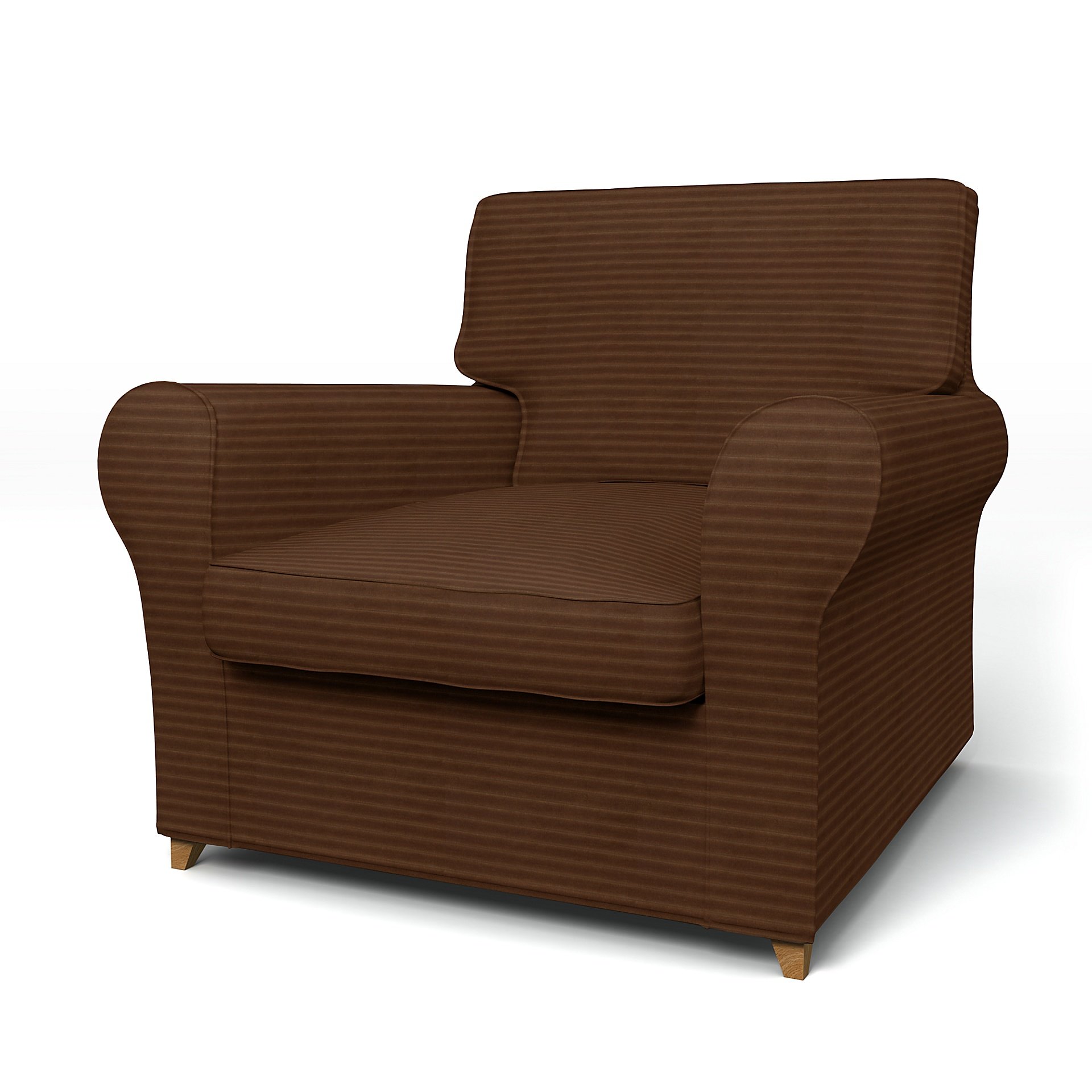 IKEA - Överdrag till Ängby fåtölj (standard modell), Chocolate Brown, Manchester - Bemz