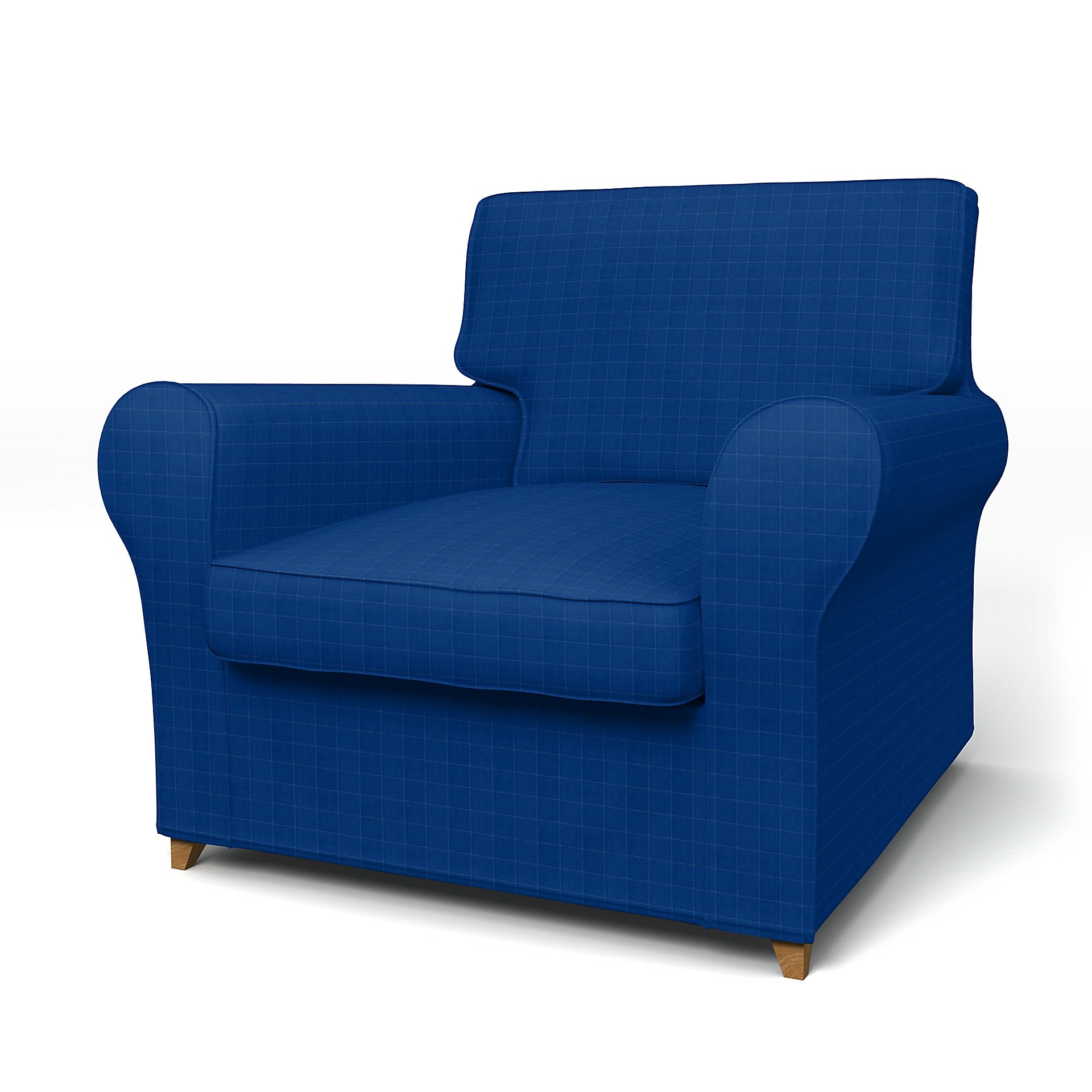 IKEA - Överdrag till Ängby fåtölj (standard modell), Lapis Blue, Sammet - Bemz