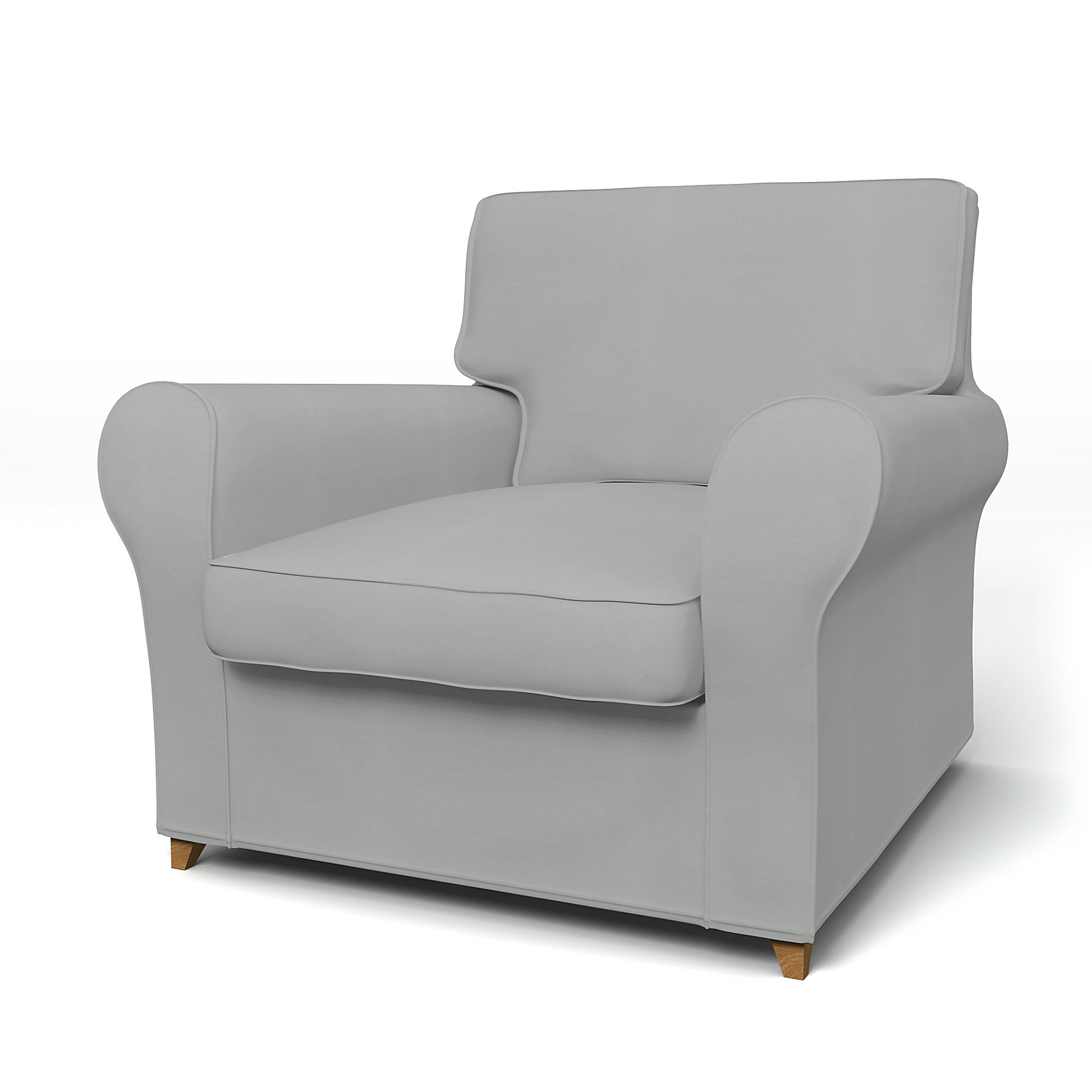 IKEA - Överdrag till Ängby fåtölj (standard modell), Silver Grey, Bomull - Bemz