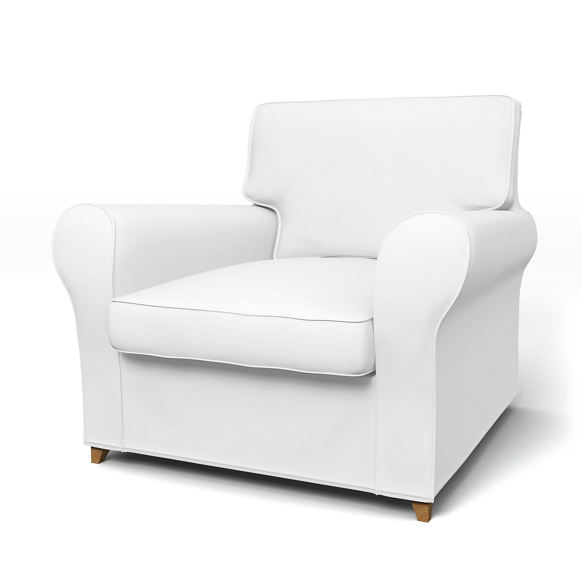 IKEA - Överdrag till Ängby fåtölj (standard modell), Absolute White, Bomull - Bemz
