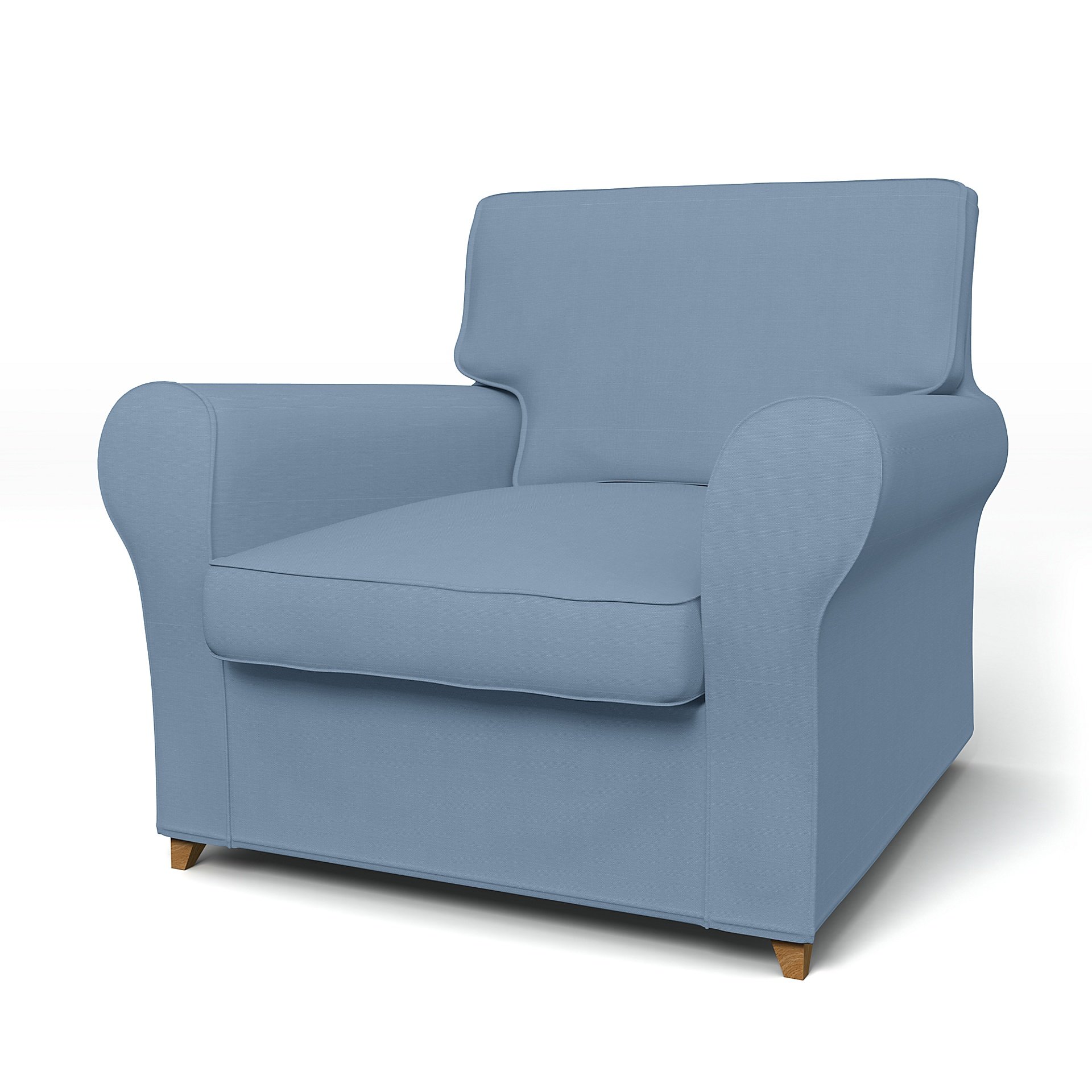 IKEA - Överdrag till Ängby fåtölj (standard modell), Dusty Blue, Bomull - Bemz