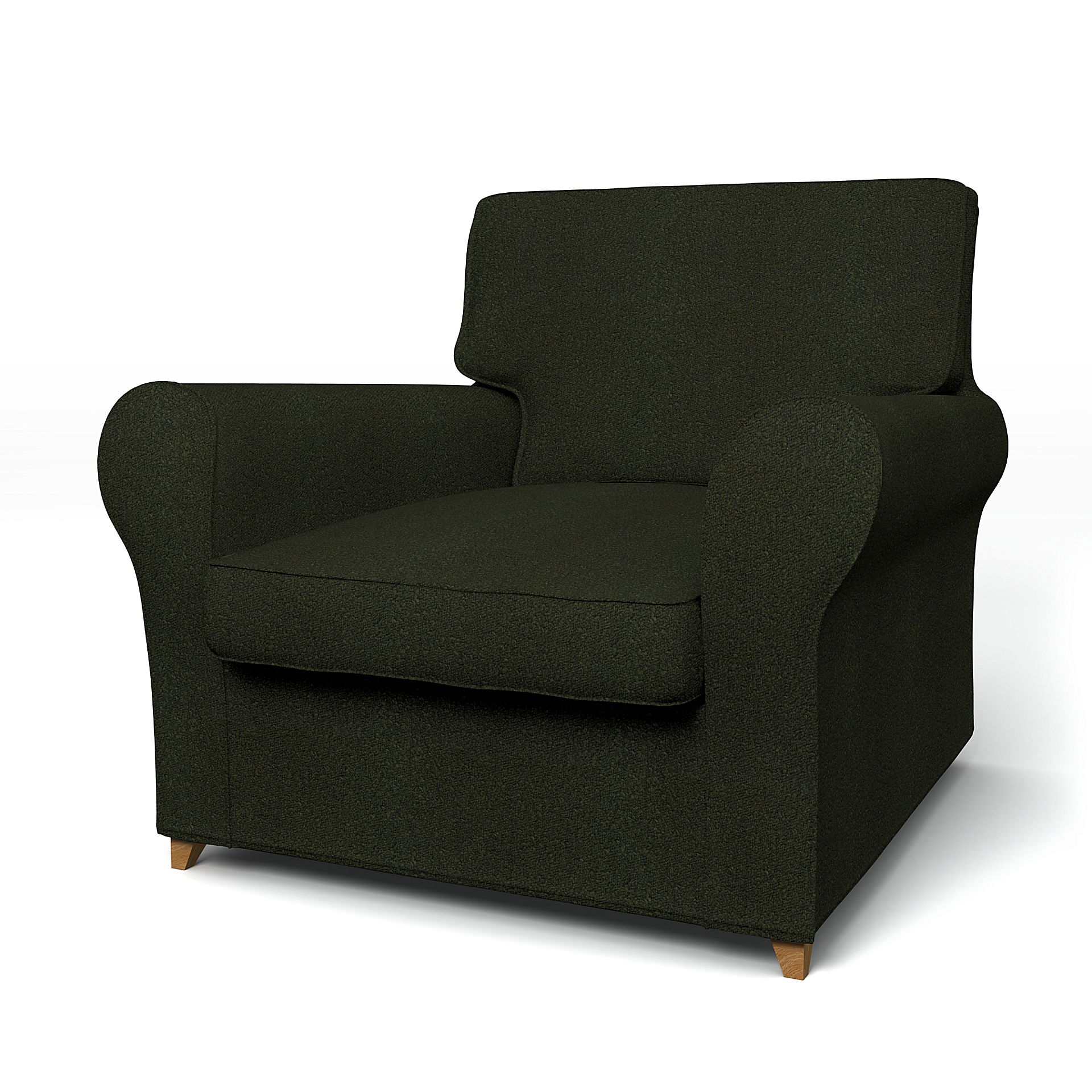 IKEA - Överdrag till Ängby fåtölj (standard modell), Dark Moss Green, BEMZ NATURE'S PALETTE COLLECTION - Bemz