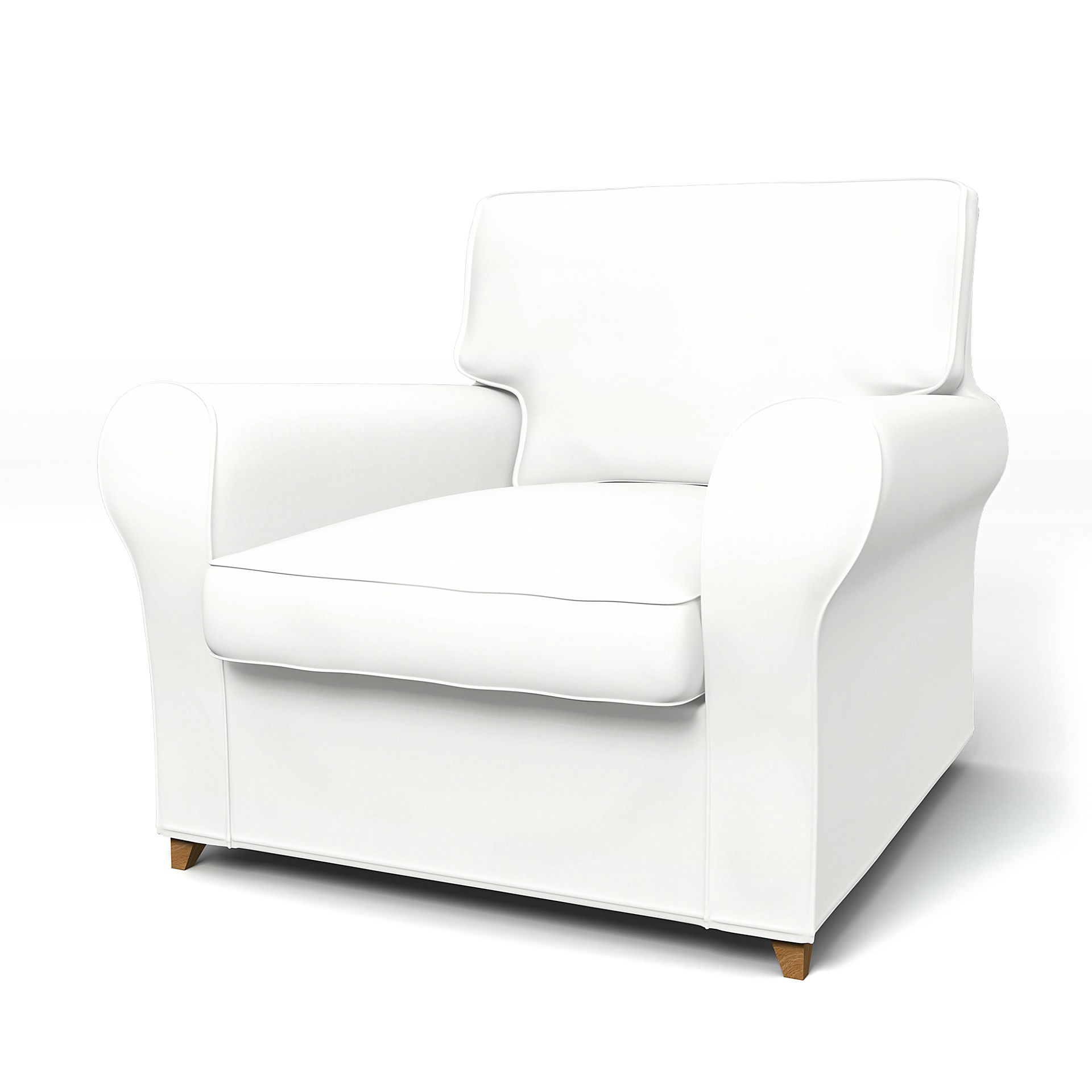 IKEA - Överdrag till Ängby fåtölj (standard modell), Absolute White, Linne - Bemz