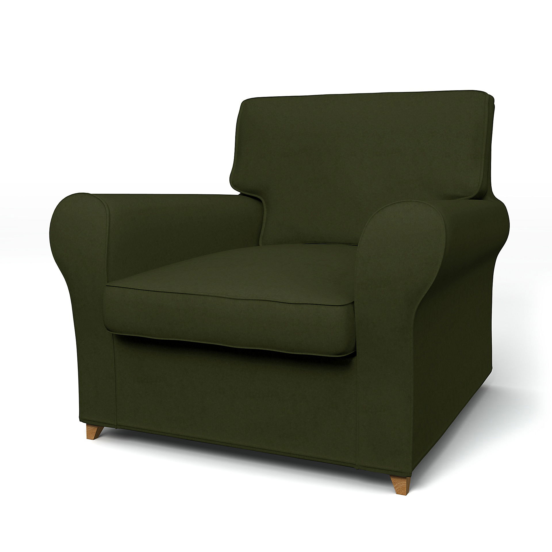 IKEA - Ängby Armchair Cover (Small model), Moss, Velvet - Bemz