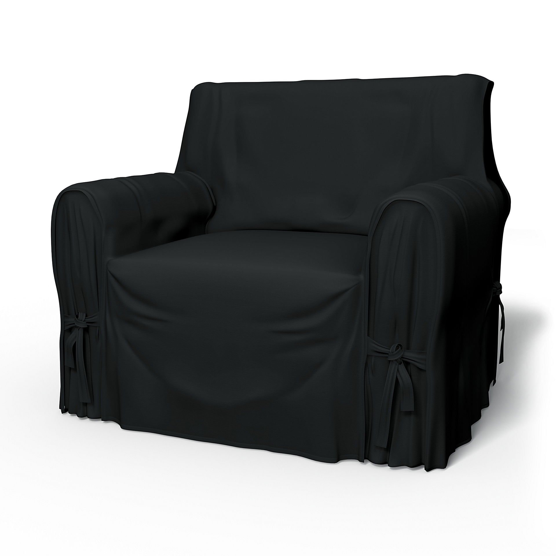 IKEA - Multi Fit Armchair Cover Small , Jet Black, Cotton - Bemz