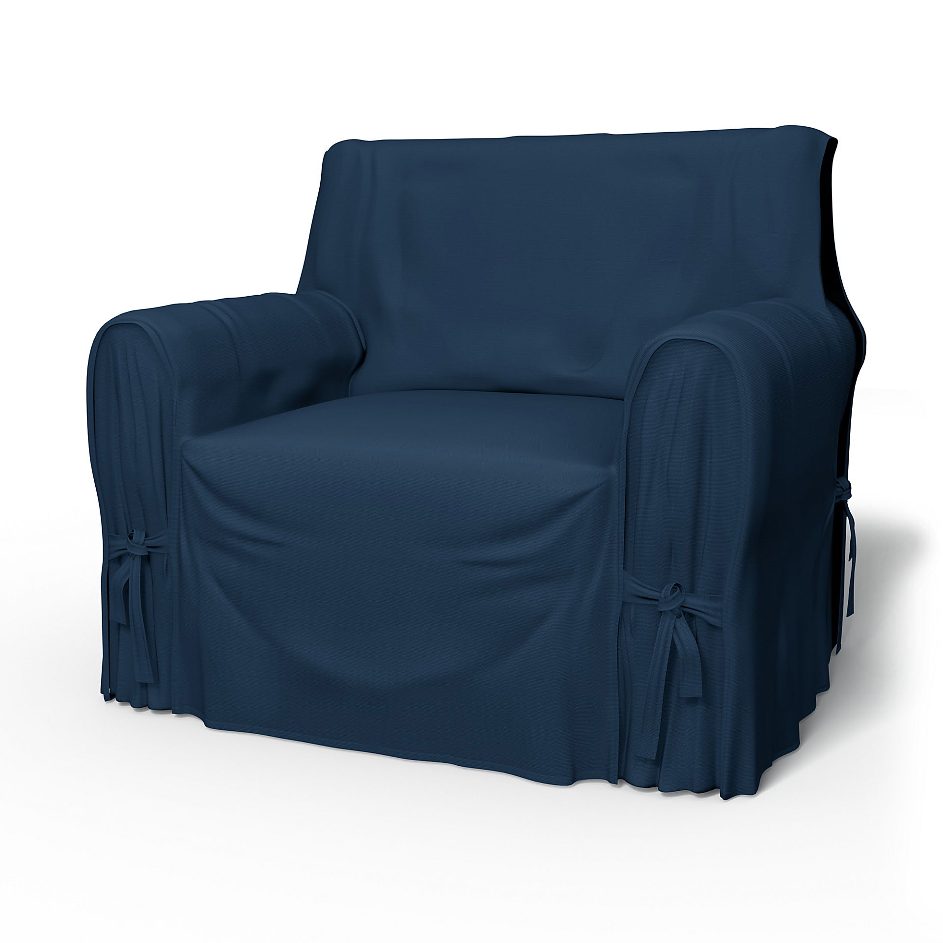 IKEA - Multi Fit Armchair Cover Small , Deep Navy Blue, Cotton - Bemz