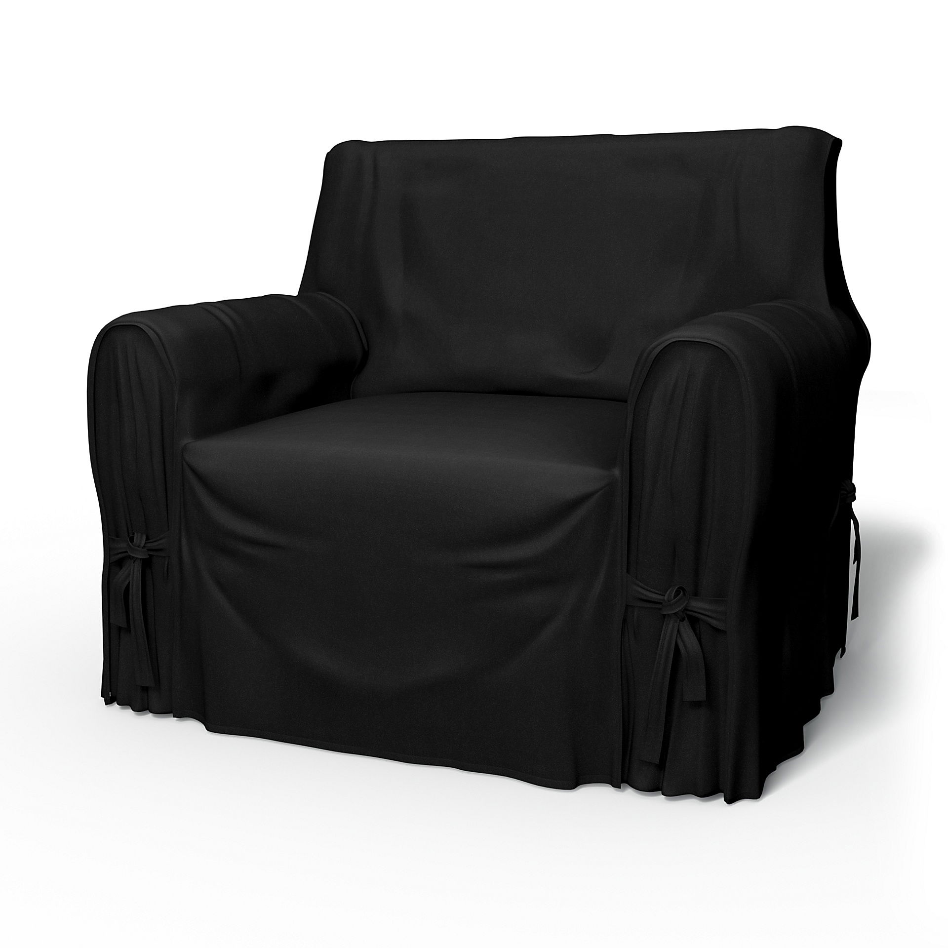 IKEA - Fåtöljöverdrag multi fit liten modell, Black, Sammet - Bemz