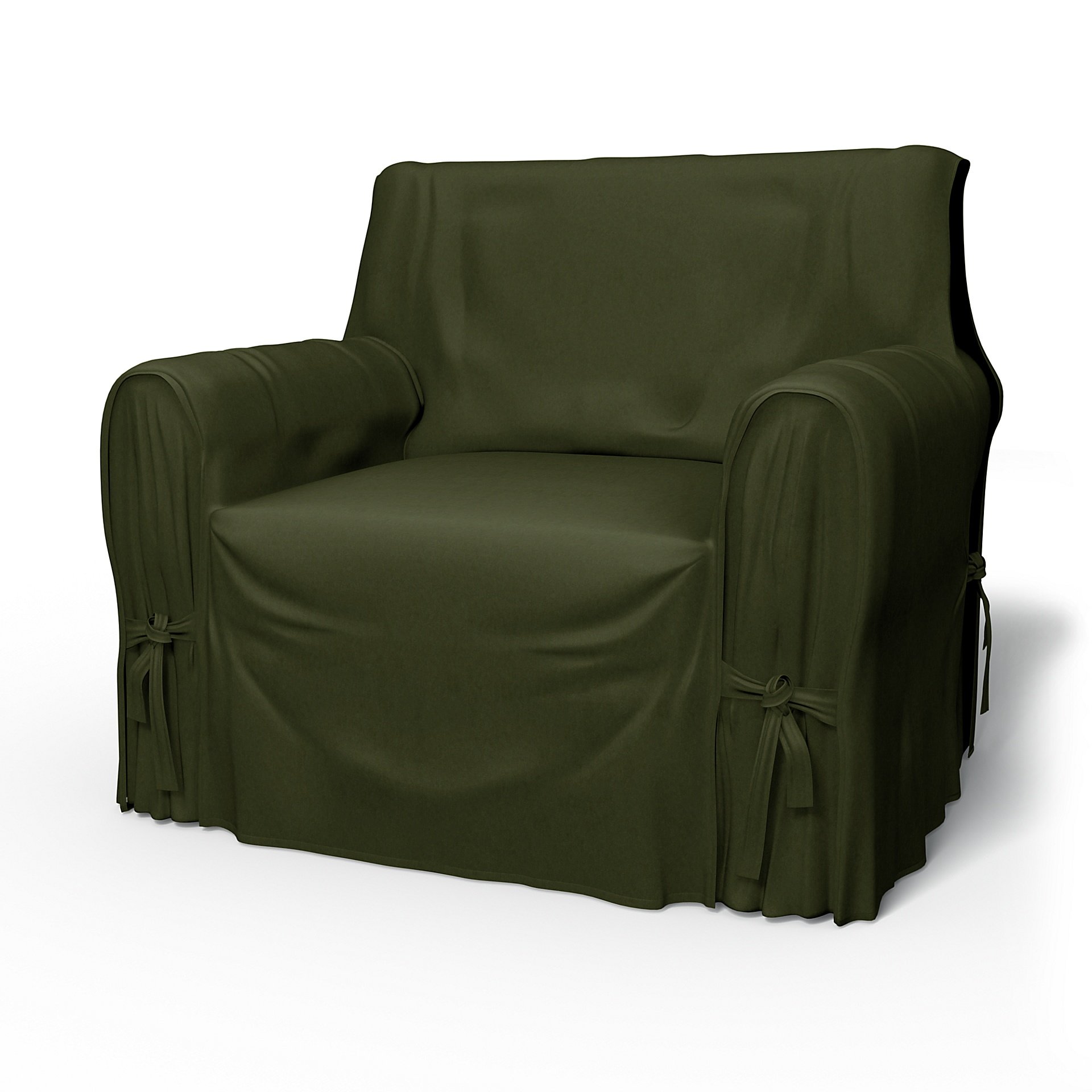 IKEA - Multi Fit Armchair Cover Small , Moss, Velvet - Bemz