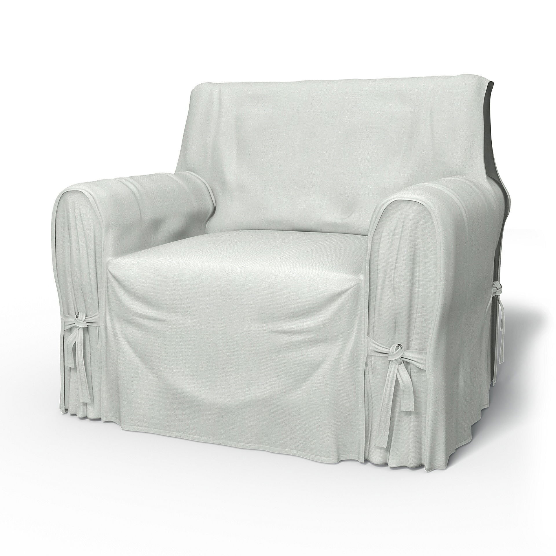 IKEA - Fåtöljöverdrag multi fit liten modell, Silver Grey, Linne - Bemz