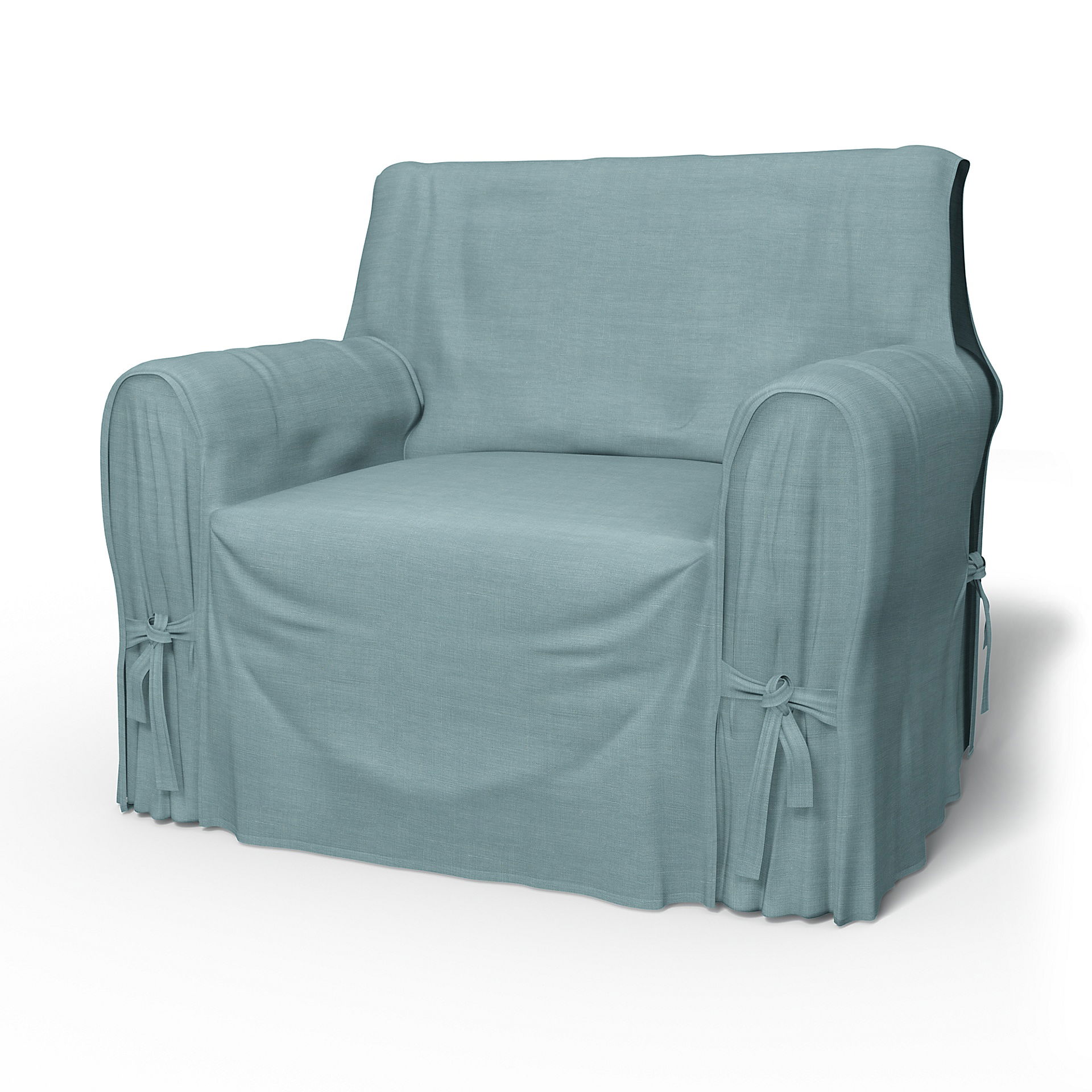 IKEA - Fåtöljöverdrag multi fit stor modell, Dusty Blue, Linne - Bemz