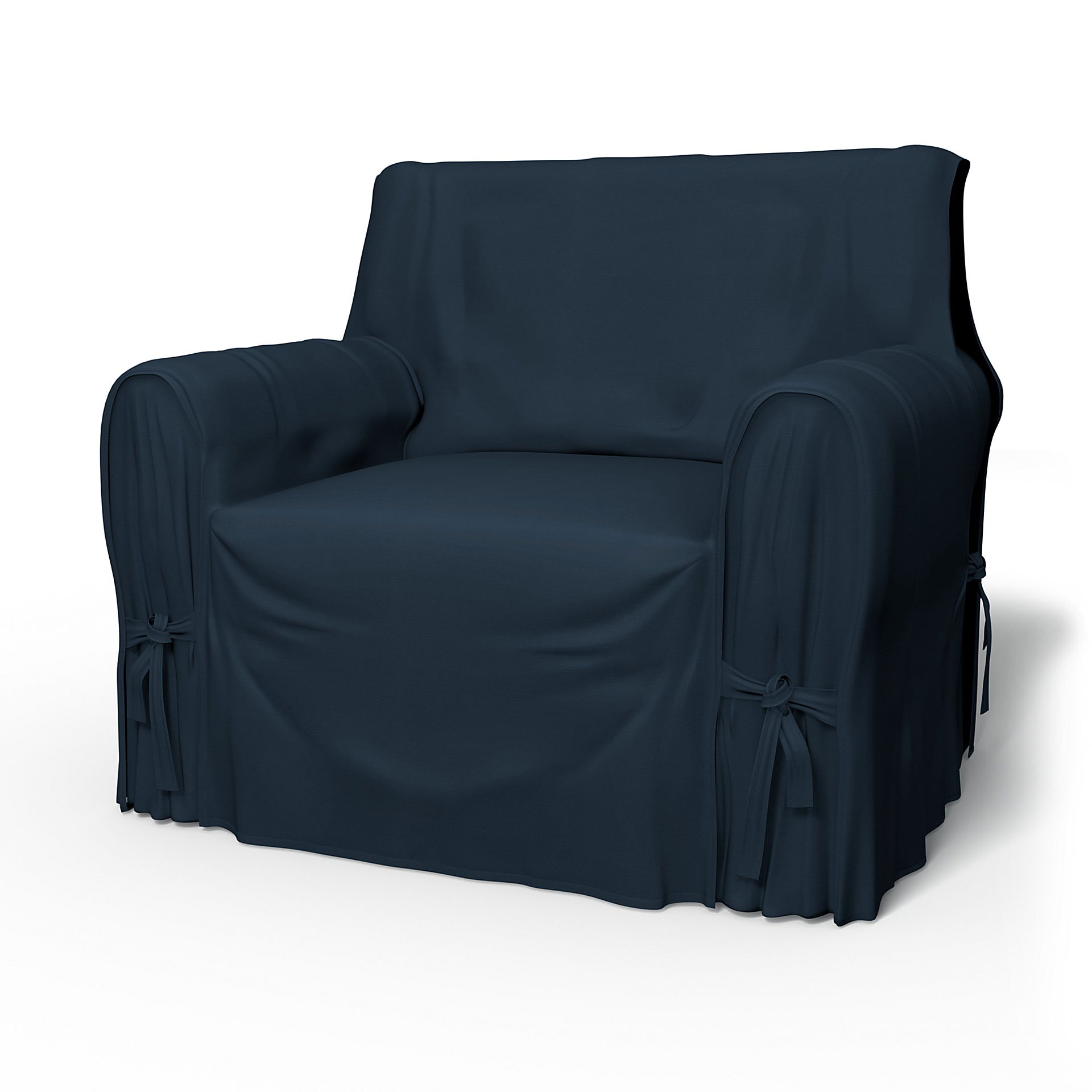 IKEA - Fåtöljöverdrag multi fit stor modell, Navy Blue, Bomull - Bemz