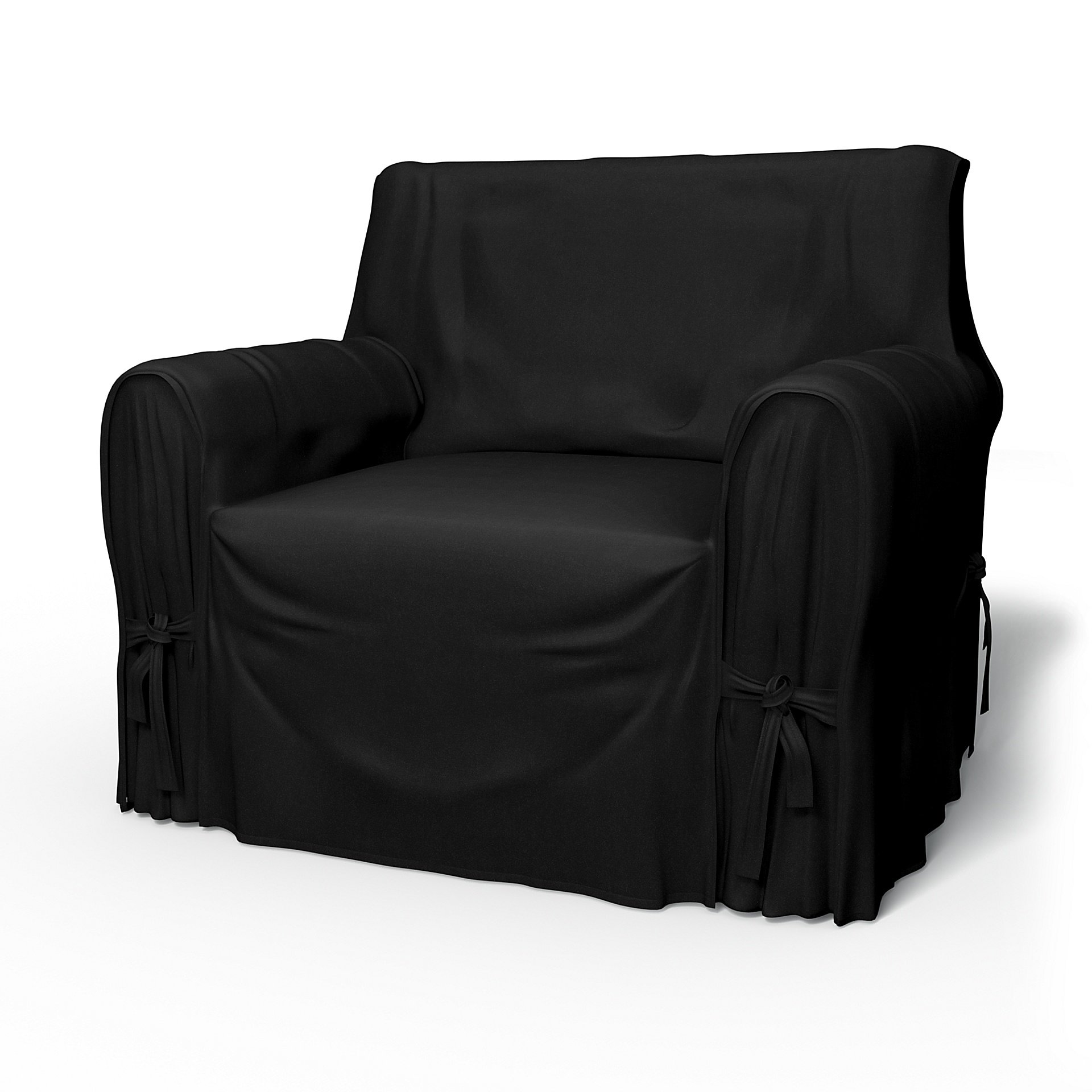 IKEA - Multi Fit Armchair Cover Large, Black, Velvet - Bemz