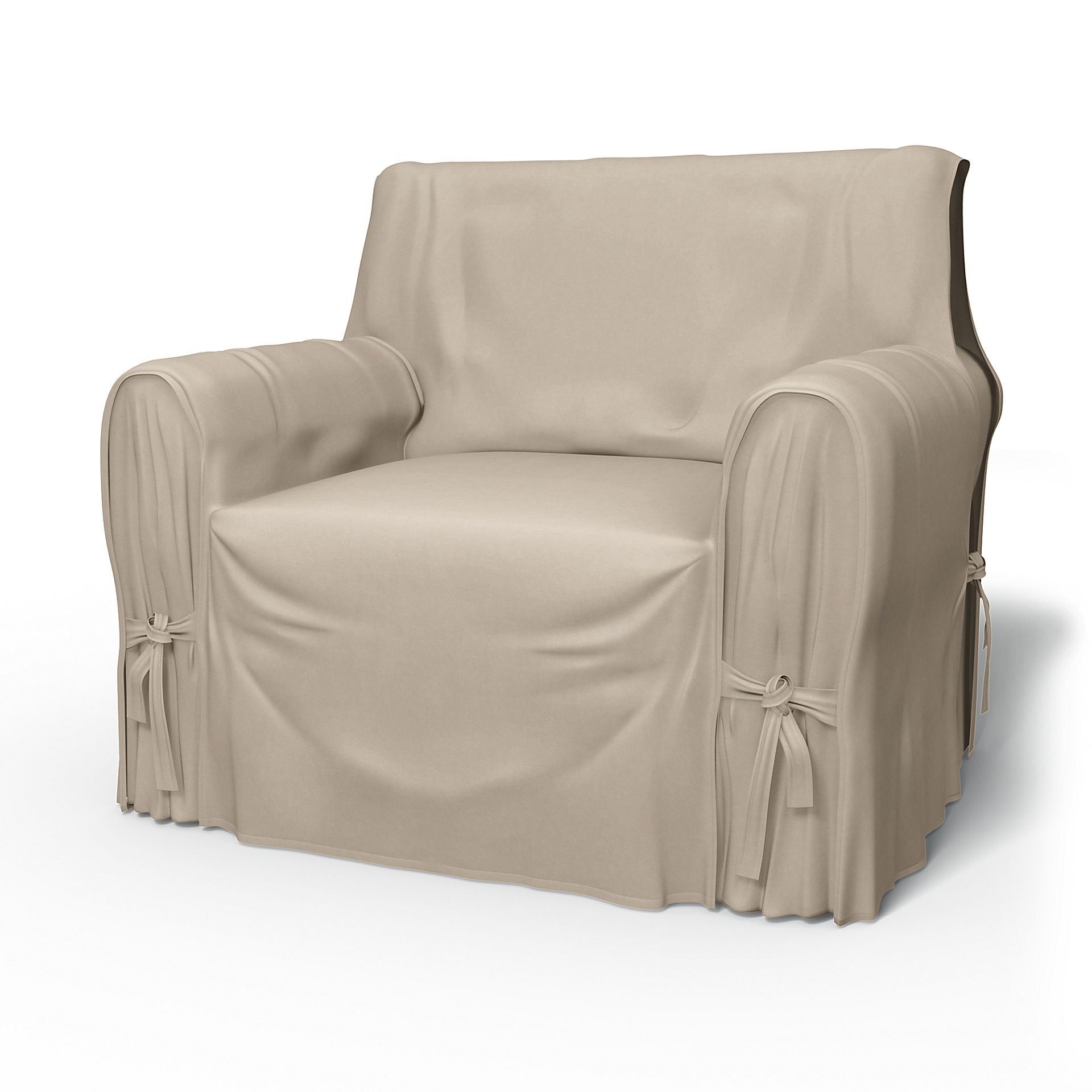 IKEA - Multi Fit Armchair Cover Large, Feather, Velvet - Bemz