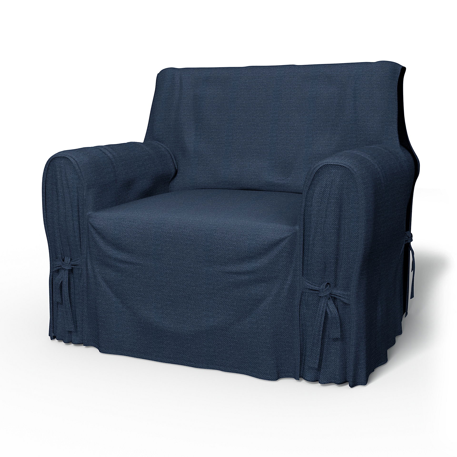 IKEA - Fåtöljöverdrag multi fit stor modell, Navy Blue, Linne - Bemz