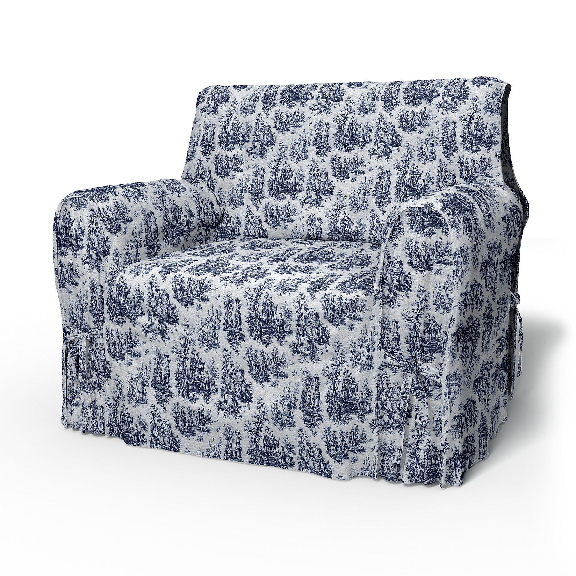 IKEA - Multi Fit Armchair Cover Large, Dark Blue, Bouclé & Texture - Bemz