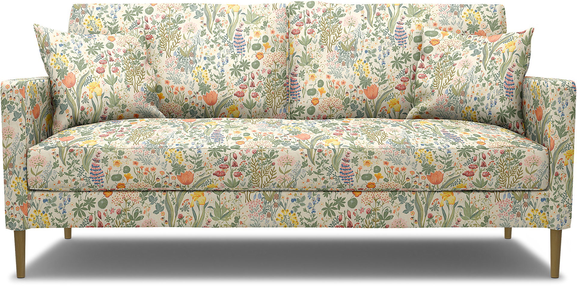 IKEA - Åsljunga 3 seater sofa, Blomsterhav Light, BEMZ x BORÅSTAPETER COLLECTION - Bemz