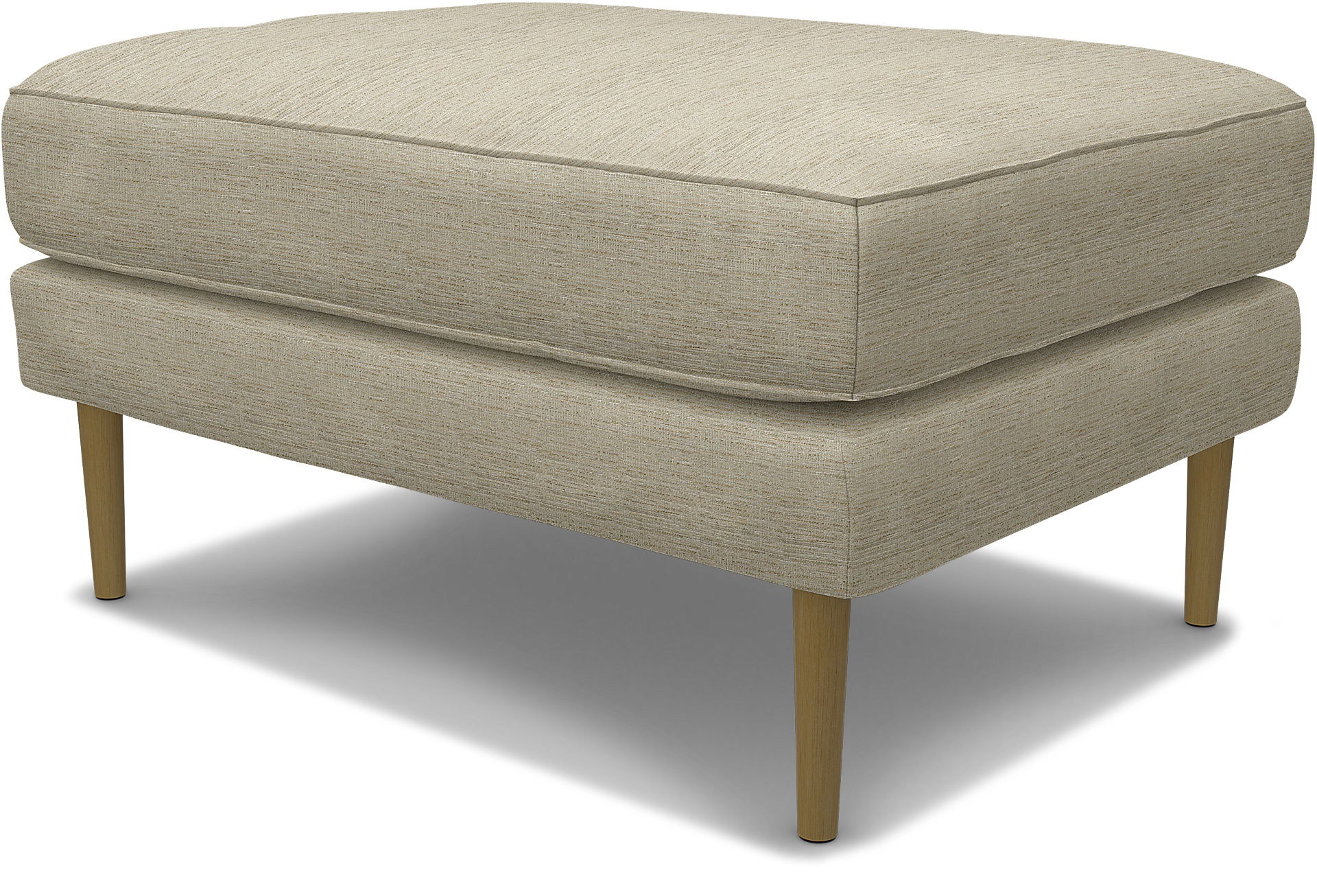 IKEA - Åsljunga Footstool, Light Sand, Bouclé & Texture - Bemz