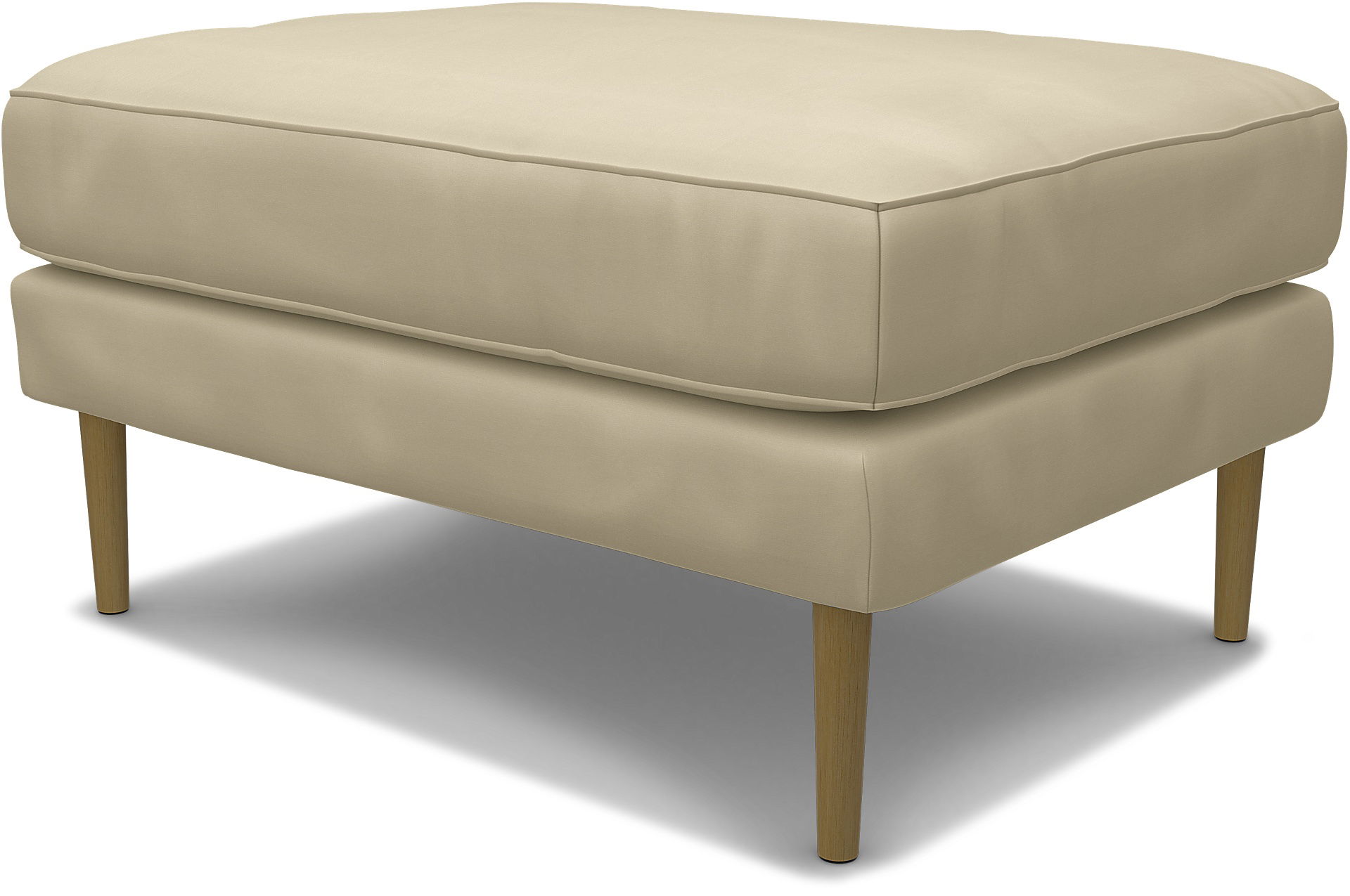IKEA - Åsljunga Footstool, Sand Beige, Cotton - Bemz