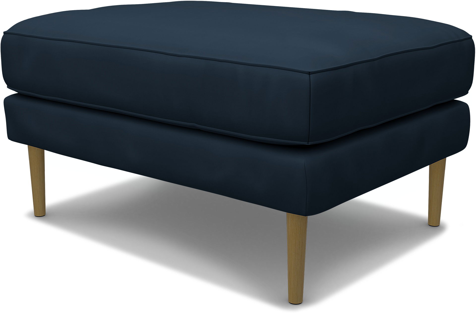 IKEA - Åsljunga Footstool, Navy Blue, Cotton - Bemz