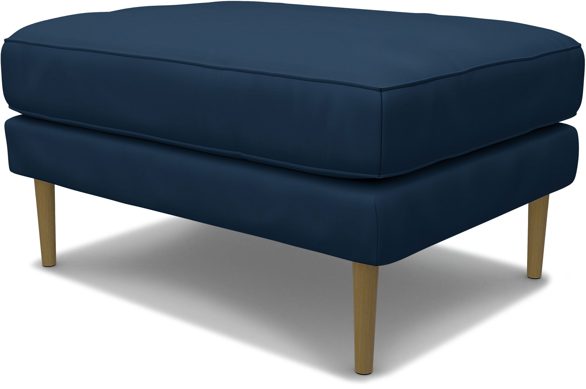 IKEA - Åsljunga Footstool, Deep Navy Blue, Cotton - Bemz