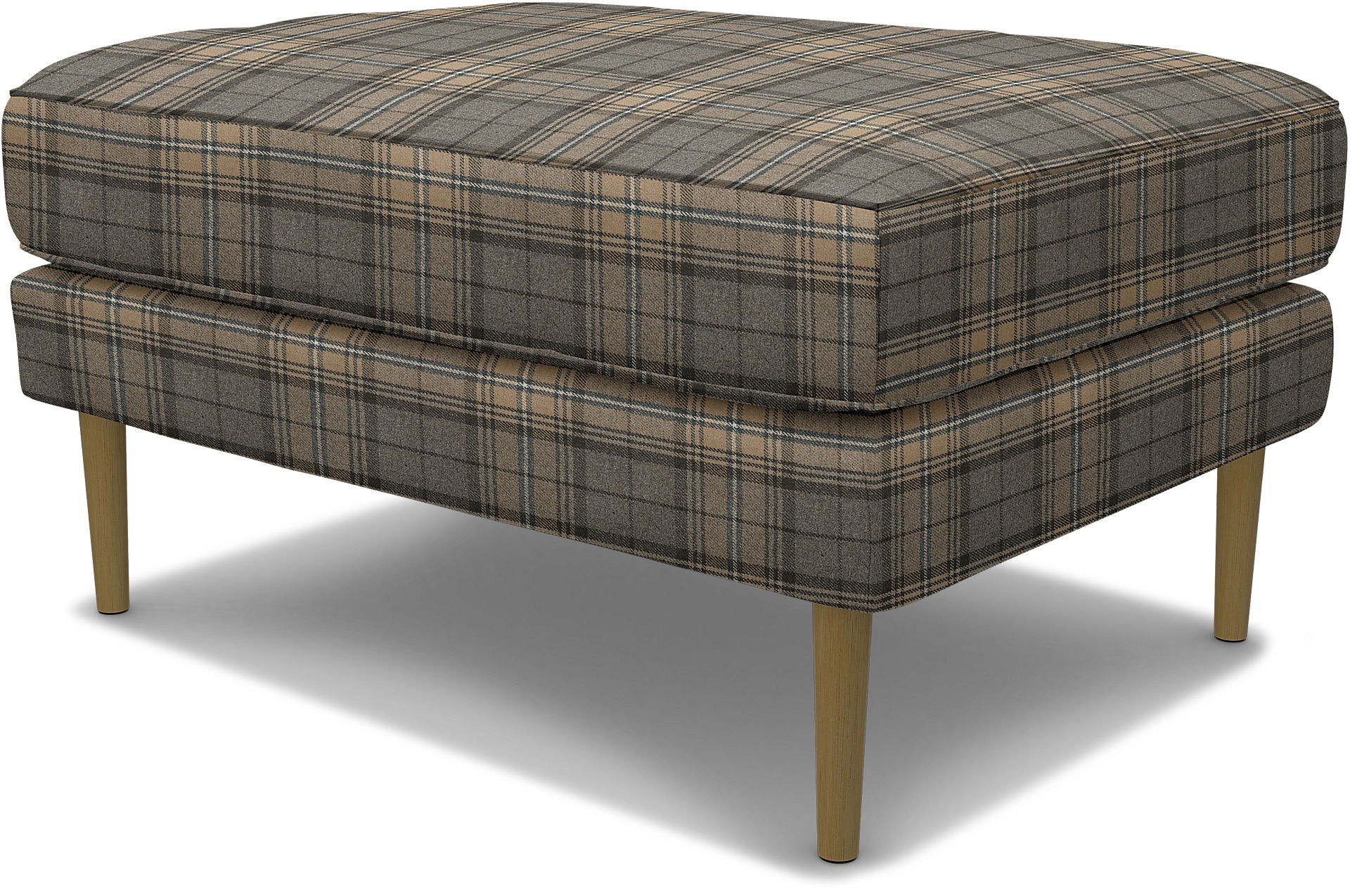 IKEA - Åsljunga Footstool, Bark Brown, Wool - Bemz