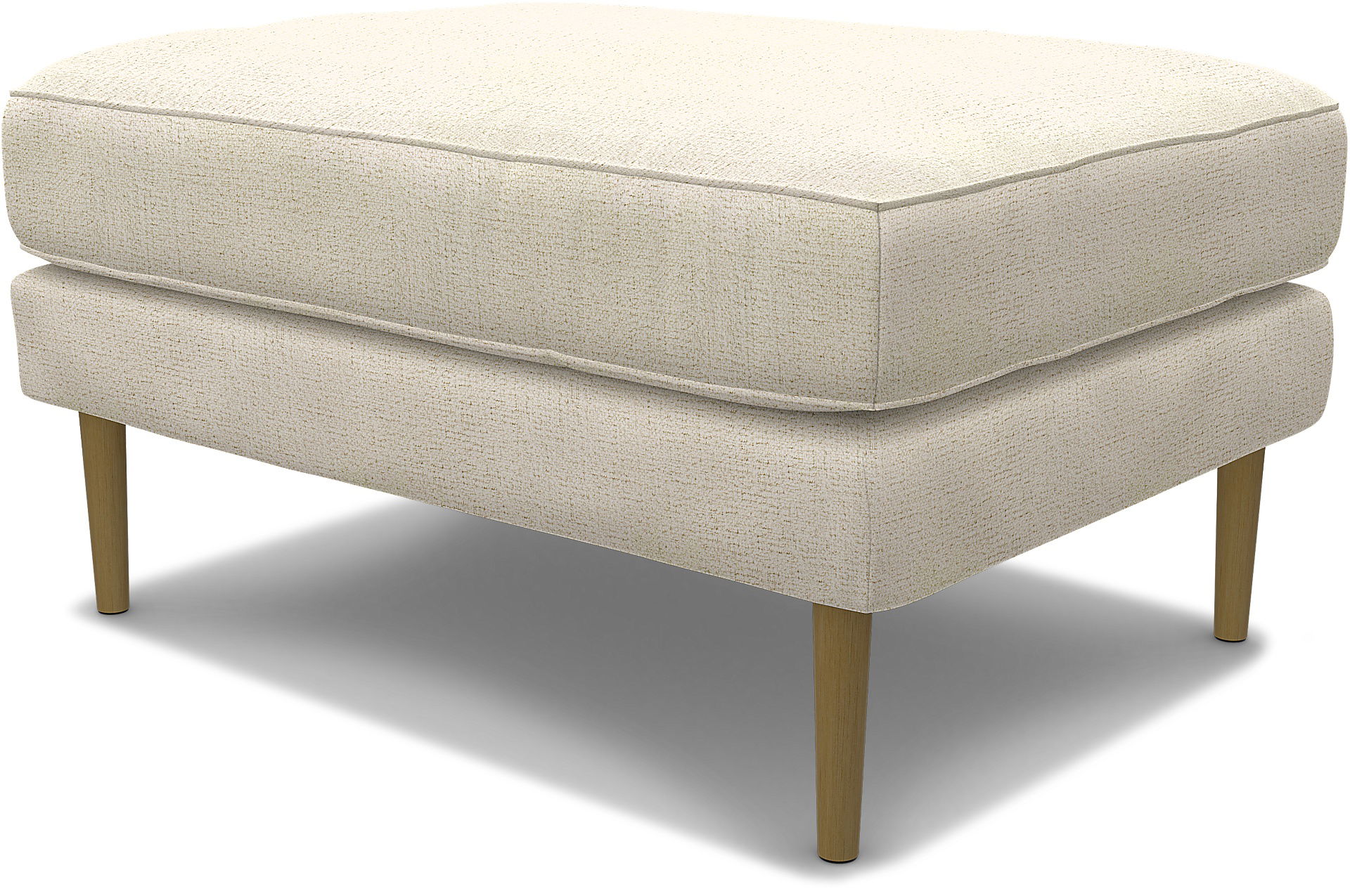 IKEA - Åsljunga Footstool, Ecru, Bouclé & Texture - Bemz