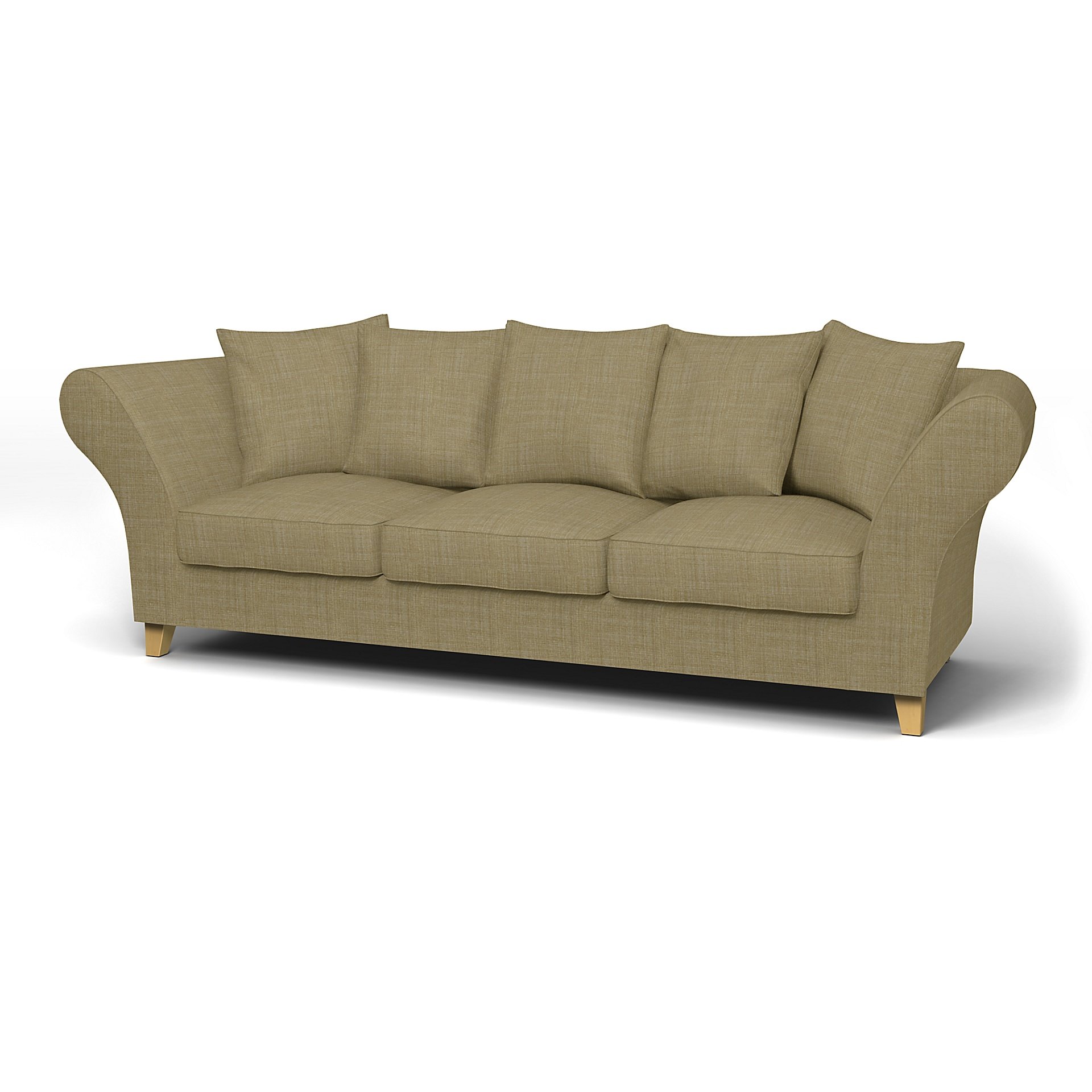 IKEA - Backa 3.5 Seater Sofa Cover, Dusty Yellow, Boucle & Texture - Bemz