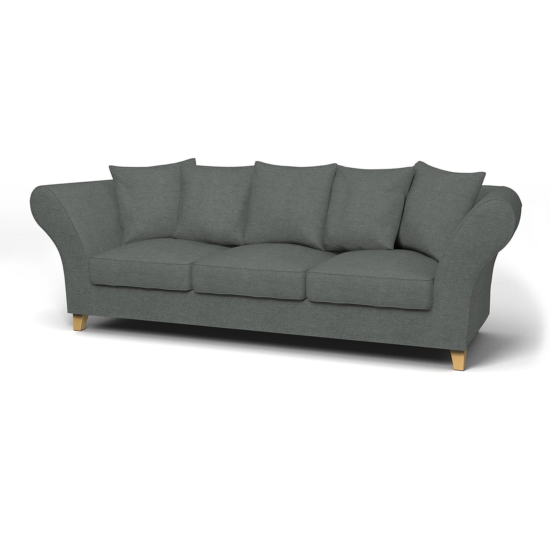 IKEA - Backa 3.5 Seater Sofa Cover, Laurel, Boucle & Texture - Bemz