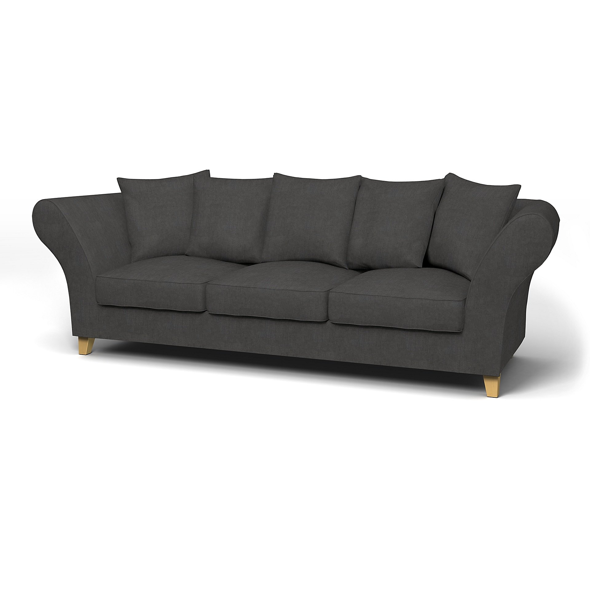IKEA - Backa 3.5 Seater Sofa Cover, Espresso, Linen - Bemz
