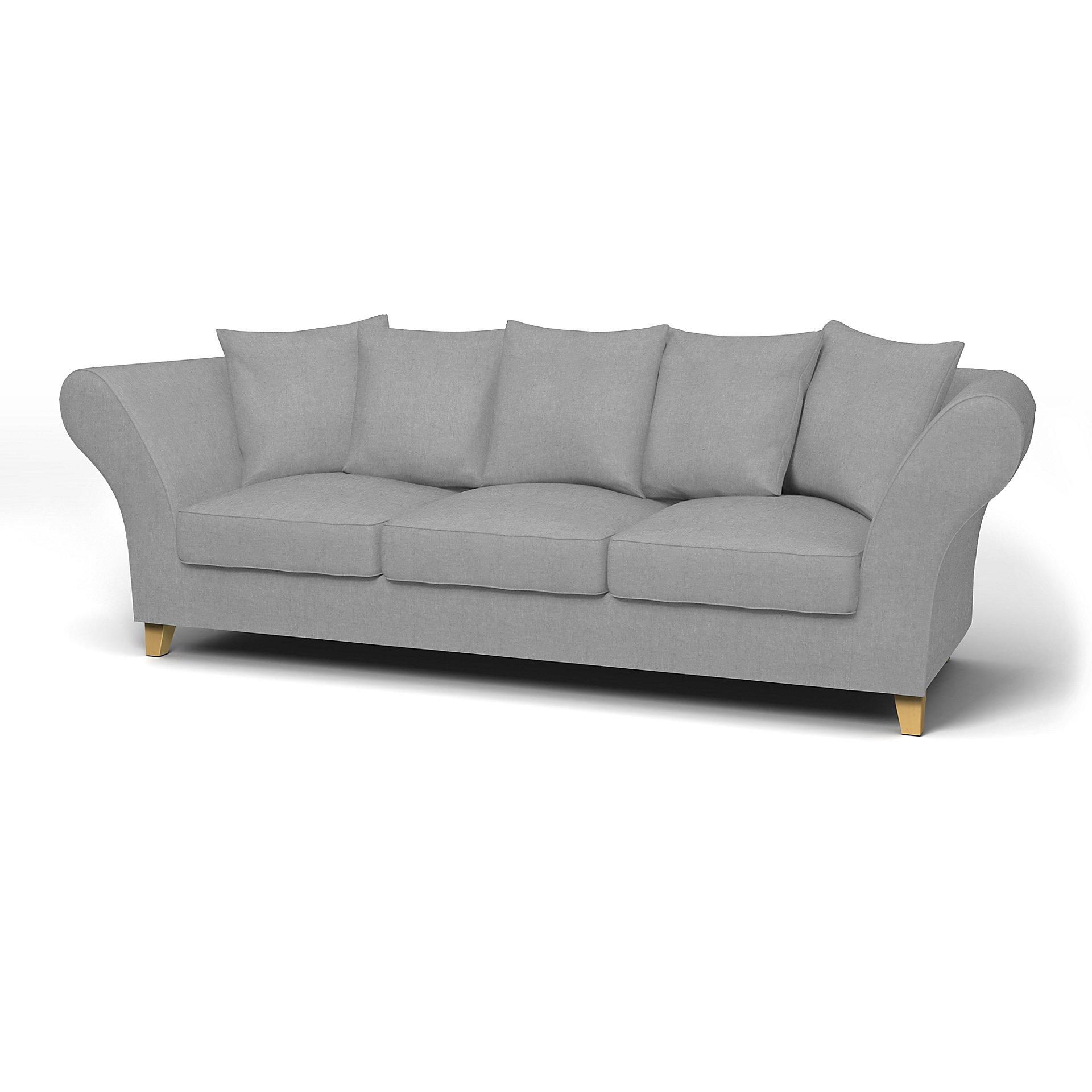 IKEA - Backa 3.5 Seater Sofa Cover, Graphite, Linen - Bemz