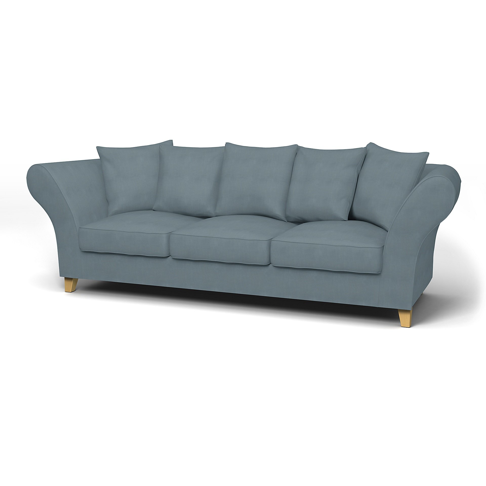 IKEA - Backa 3.5 Seater Sofa Cover, Dusk, Linen - Bemz